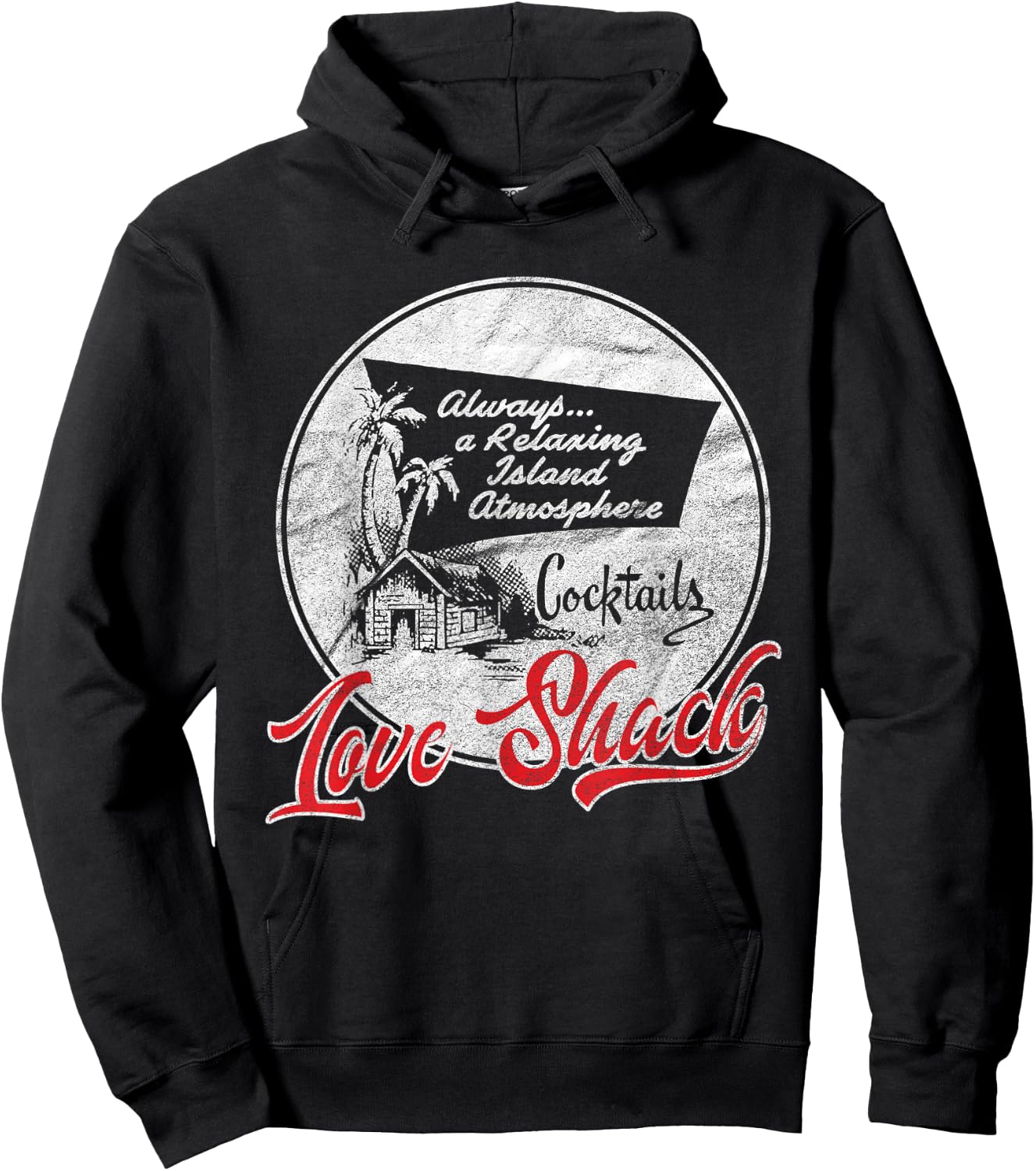 Love Shack | Tiki Bar | Vintage 50s Style Hoodie - Hoodie | Black