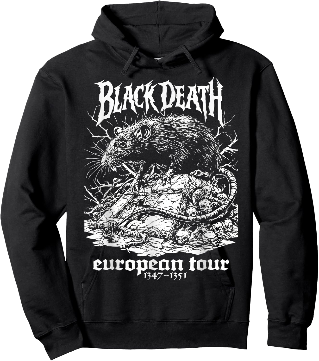 Black Death European Tour Plague Rat Medieval History Goth Hoodie - Hoodie | Black