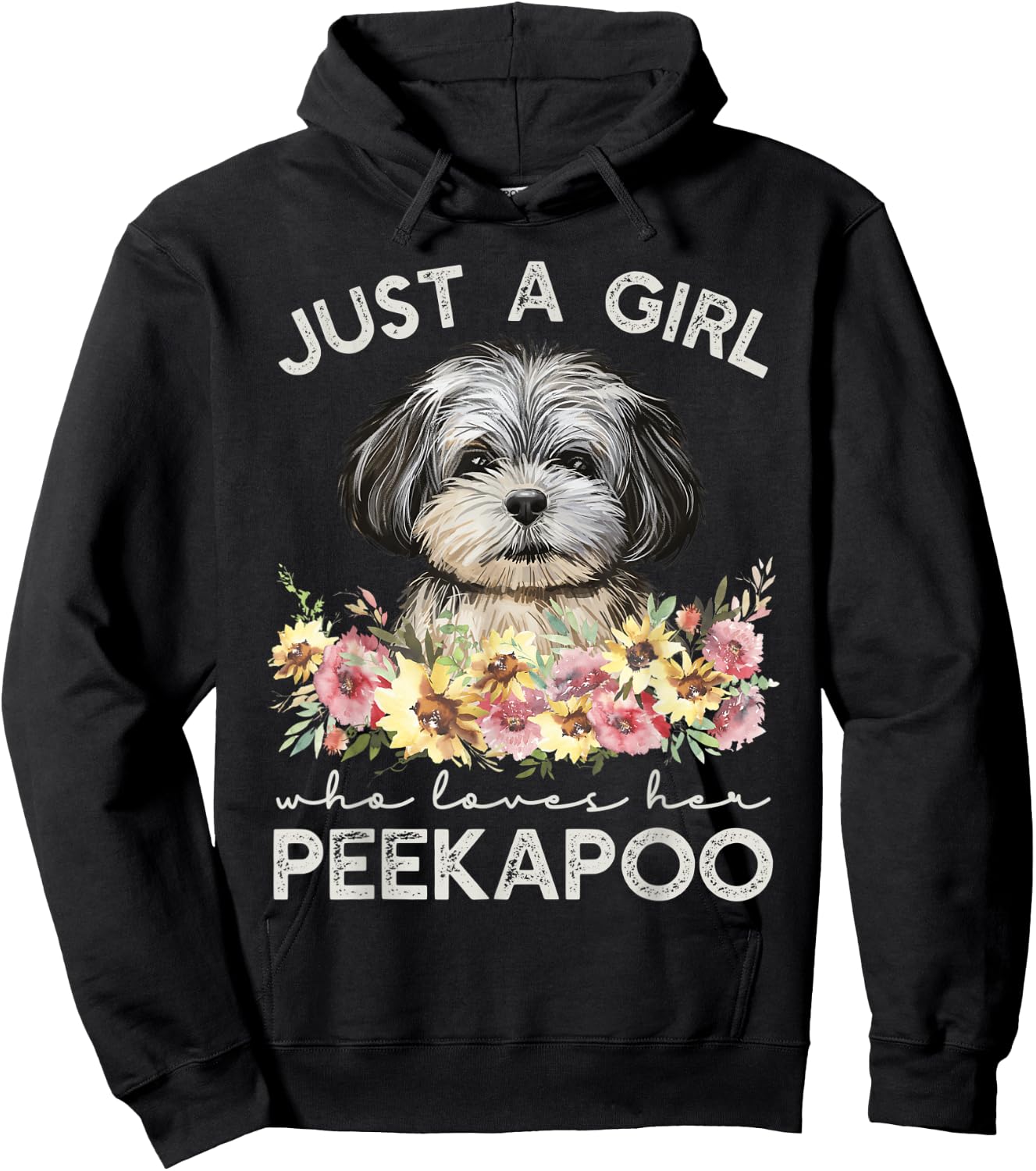 Peekapoo Shirt Dog Gifts Just A Girl Who Loves Her Peekapoo Hoodie - Hoodie | Black