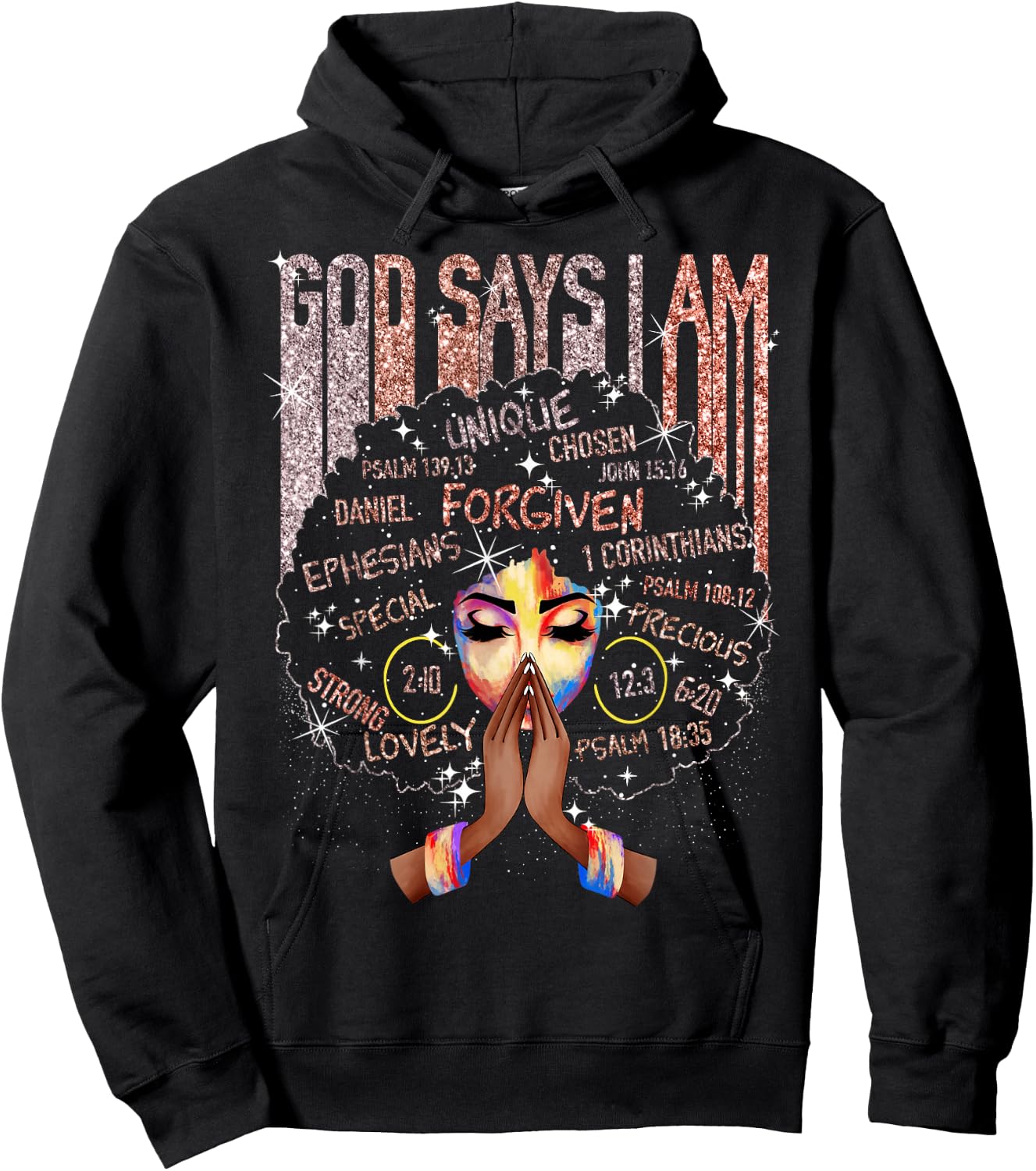 Black Girl God Says I Am Black Melanin History Month Pride Hoodie - Hoodie | Black
