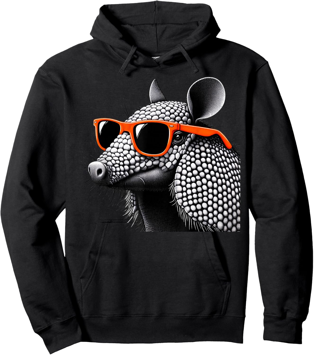 Cool Armadillo Wearing Sunglasses Graphic Art Hoodie - Hoodie | Black