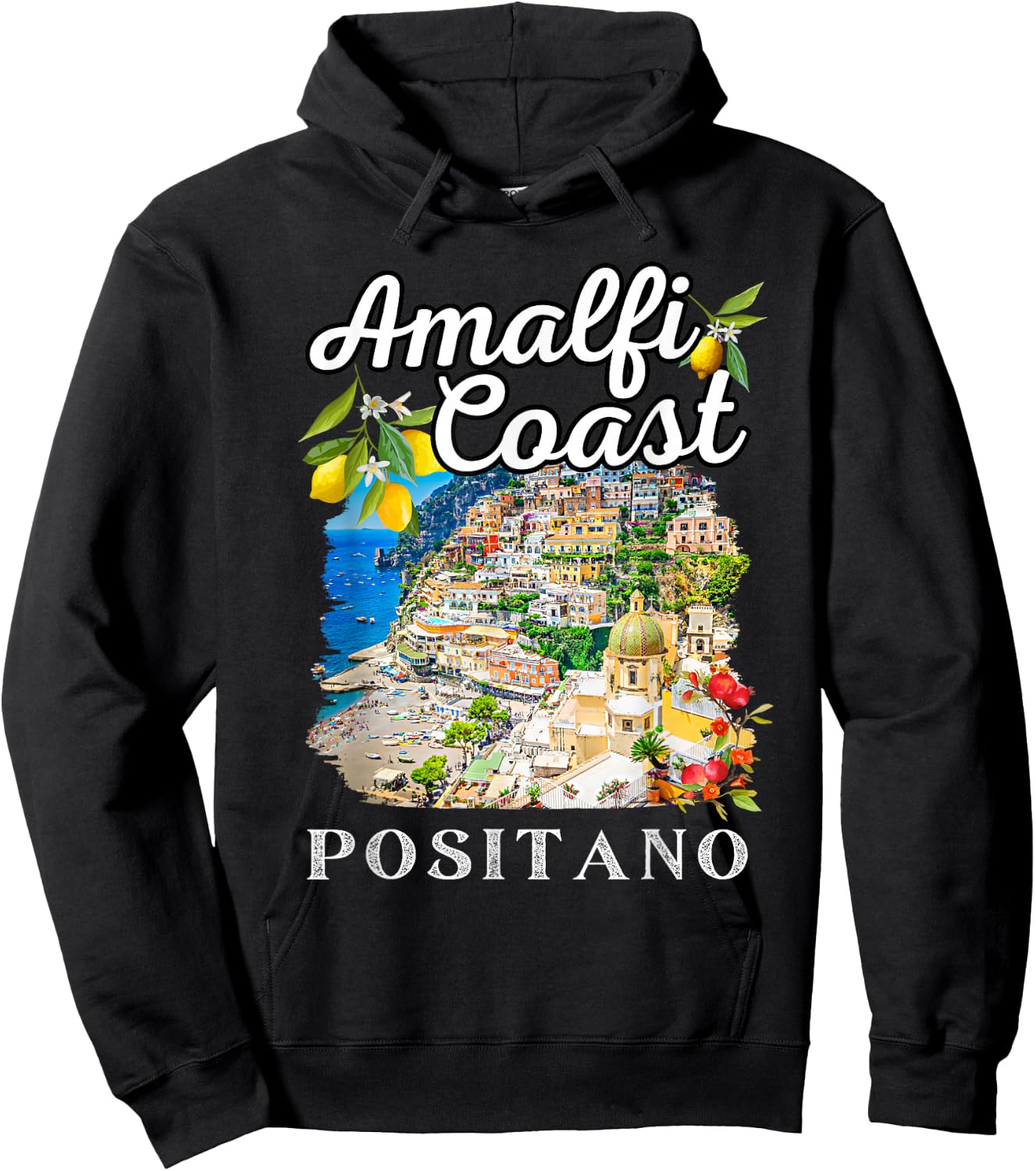 Italy Positano Amalfi Coast Positano Hoodie - Hoodie | Black