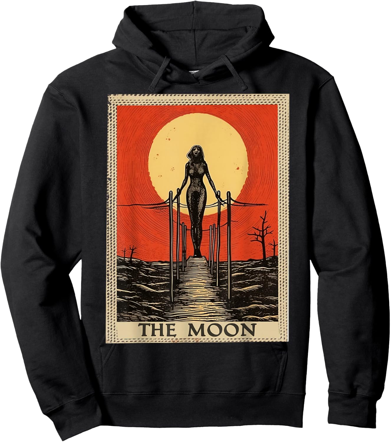 Classic Tarot Card The Moon Hoodie - Hoodie | Black