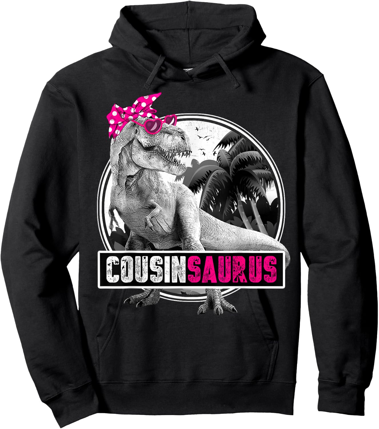 Dinosaur Family Dinosaurier - Women, Dinosaur Fans - Black - - Short Sleeve - Small - Classic Fit - Cotton 60%, Polyester 40% Hoodie - Hoodie | Black