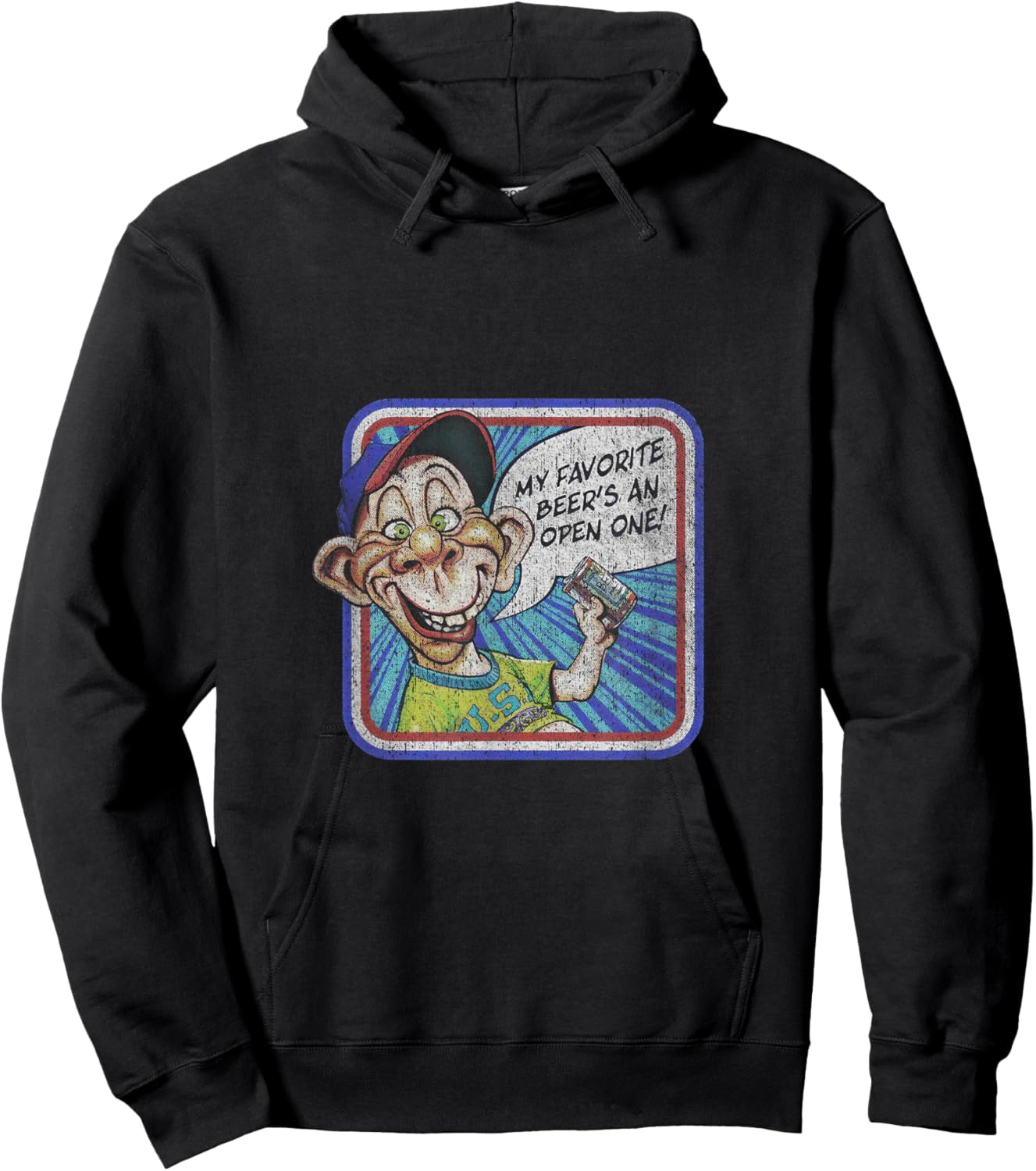 Jeff Dunham Bubba J Retro Washed Black Cartoon , Adult, , Short Sleeve, Small Hoodie - Hoodie | Black