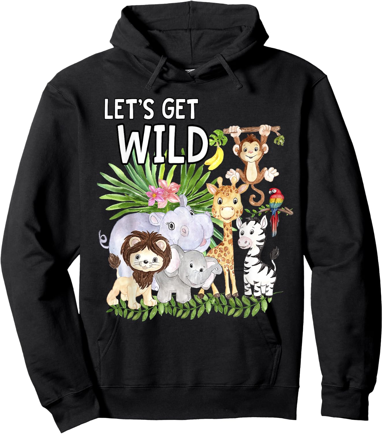 Let's Get Wild Zoo Animals Safari Party A Day At The Zoo Hoodie - Hoodie | Black