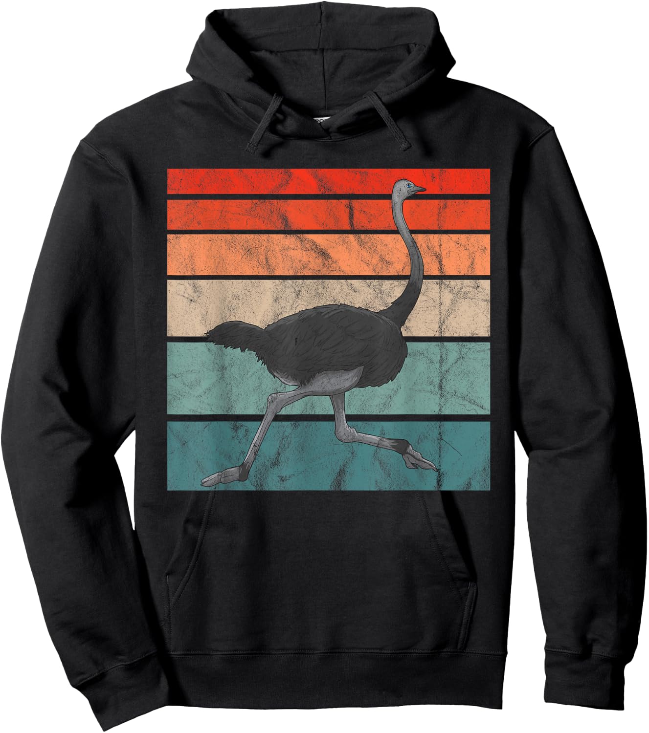 Vintage Ostrich Bird Retro Africa Hoodie - Hoodie | Black