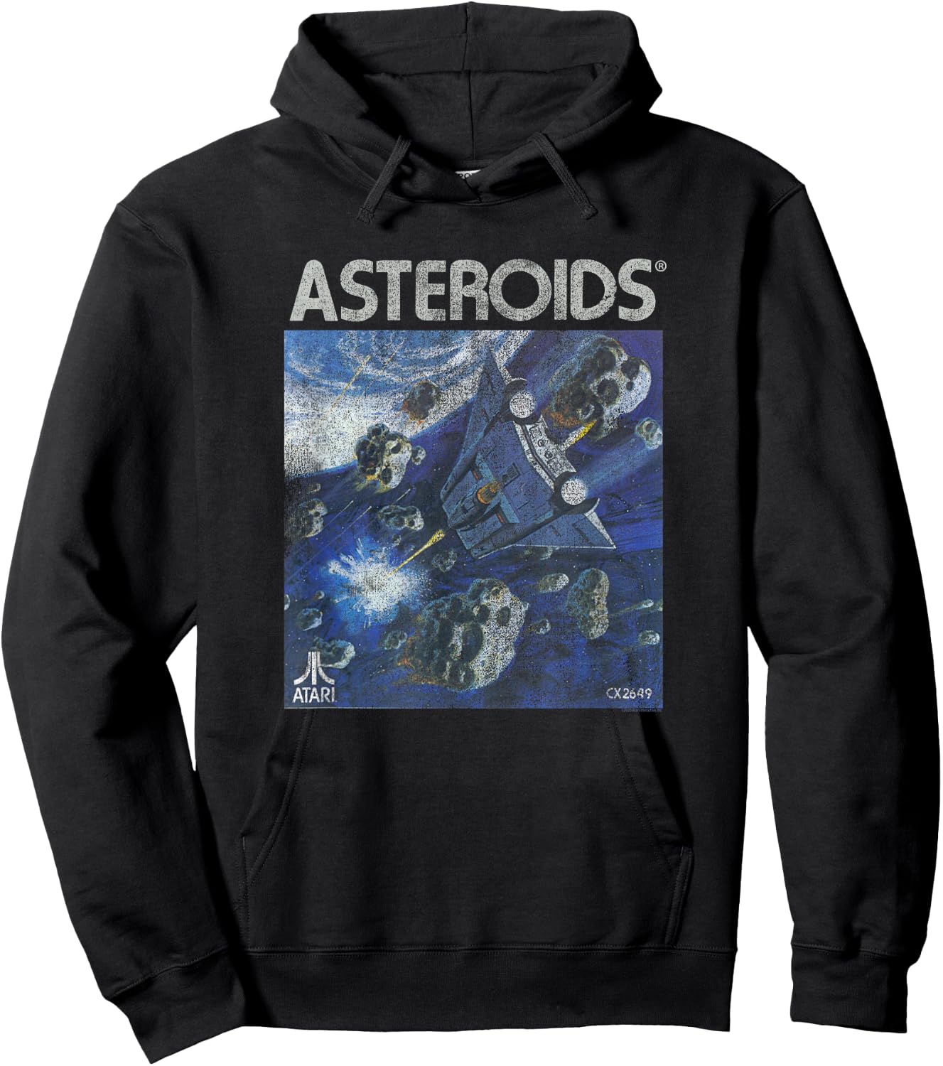 Atari Asteroids Box Art Vintage Retro Video Game Hoodie - Hoodie | Black