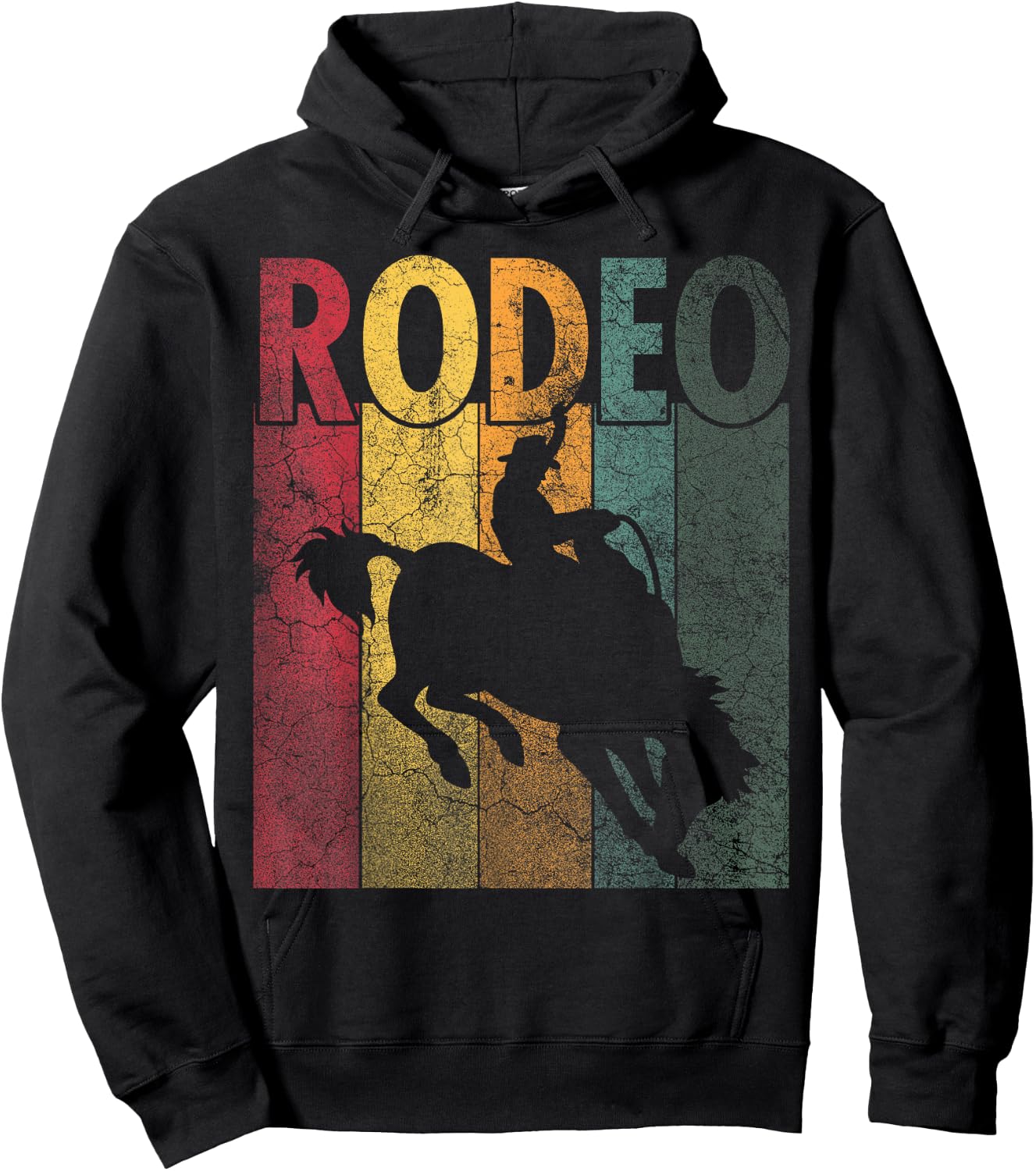 Rodeo Retro Style Cowboy Horse Riding Vintage Men Women Hoodie - Hoodie | Black