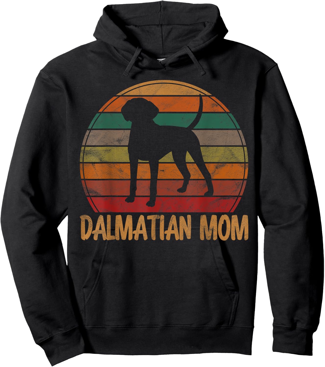 Retro Dalmatian Mom Gift Firehouse Dog Owner Mother Pet Mama Women Girls Kids Hoodie - Hoodie | Black