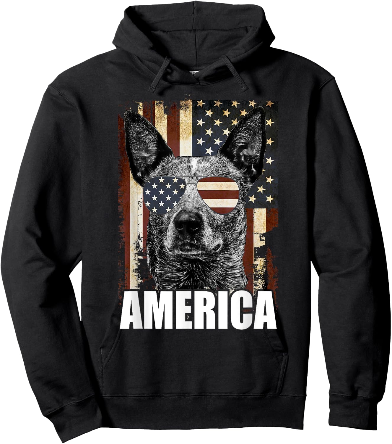 4th Of July Australian Cattle Dog Lover Patriotic Merica Women Men Hoodie - Hoodie | Black