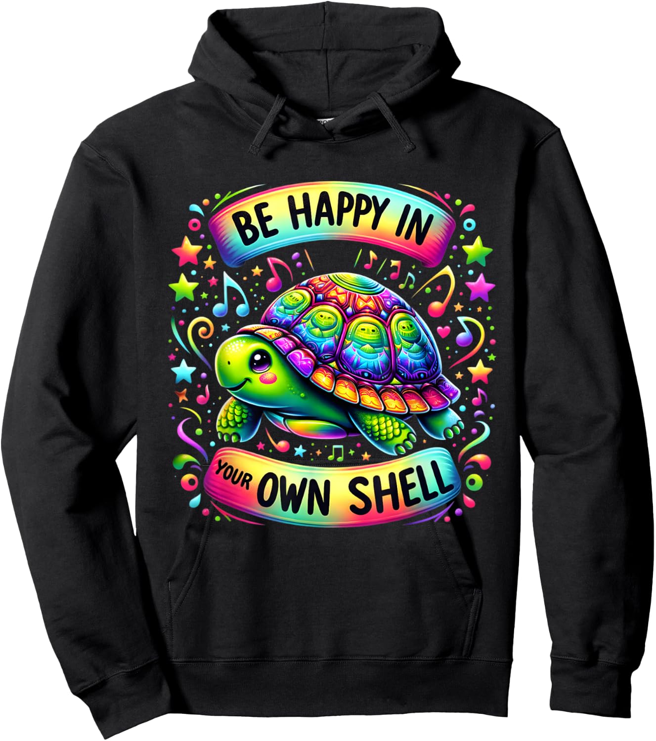 Be Happy In Your Own Shell Autism Awareness funny turtle Hoodie - Hoodie | Black