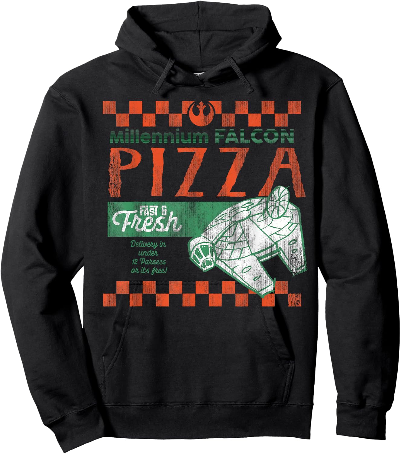 Star Wars Millennium Falcon Pizza Fast & Fresh Hoodie - Hoodie | Black