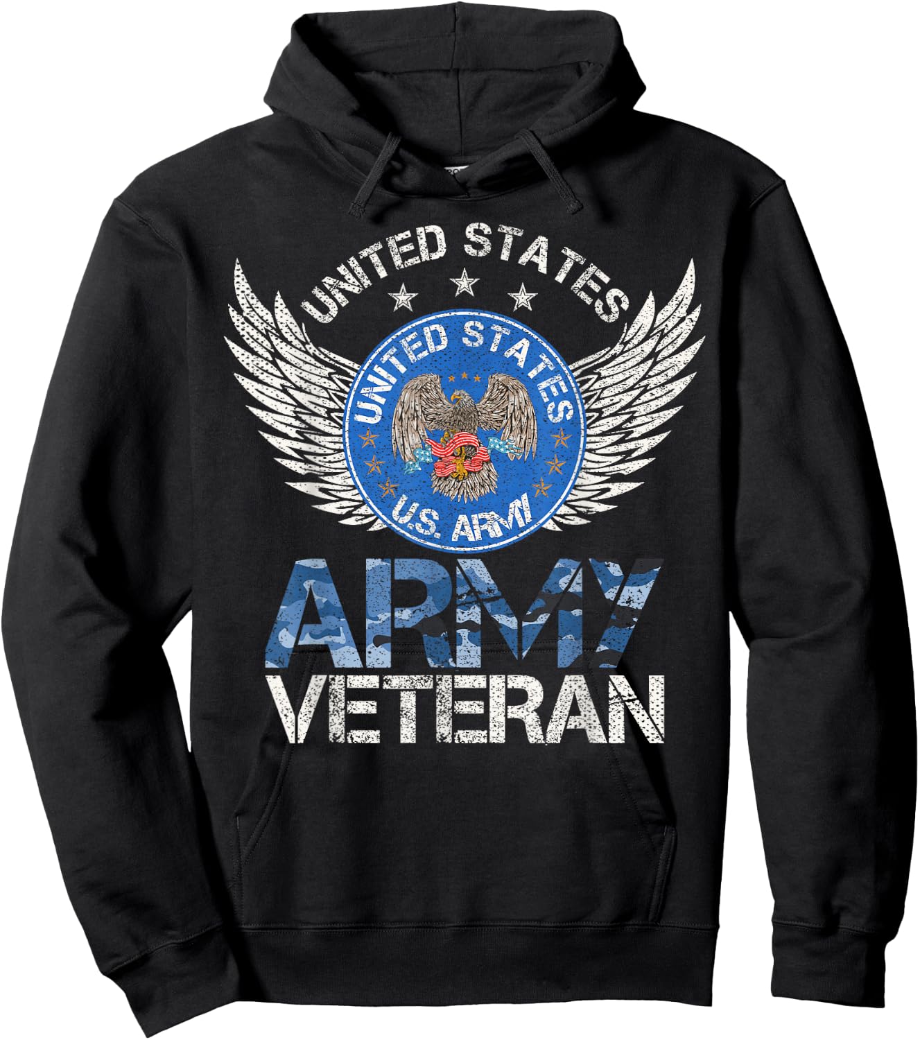 Vintage United States Army Veteran Gift U.S Military Veteran Hoodie - Hoodie | Black