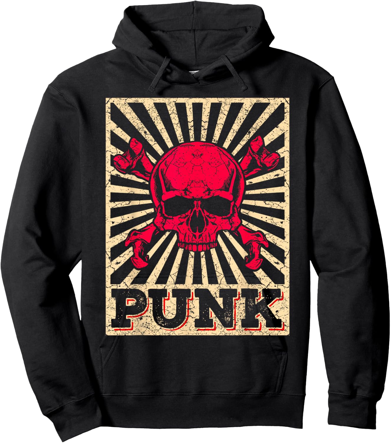 Punk Music Retro Punk Rock Concert Gift Hoodie - Hoodie | Black