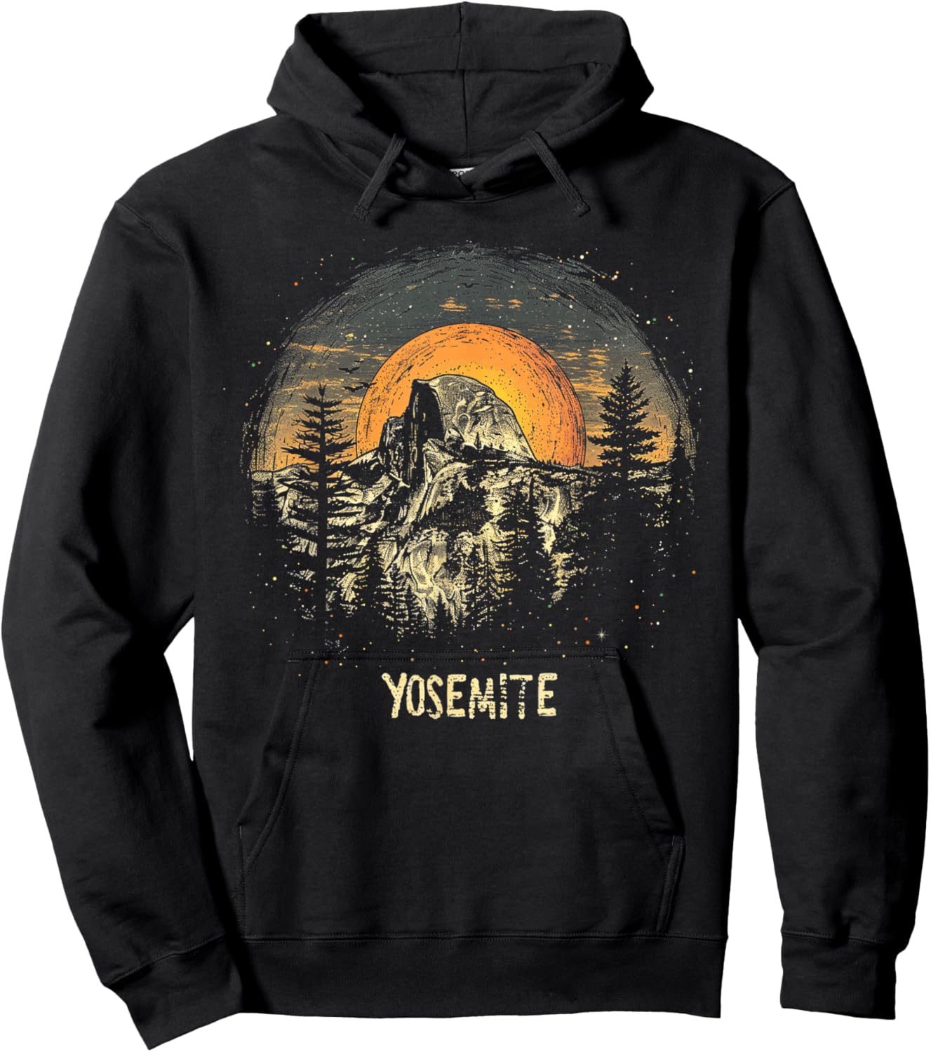 Yosemite - US National Park Vintage Men Women Kids Retro Hoodie - Hoodie | Black