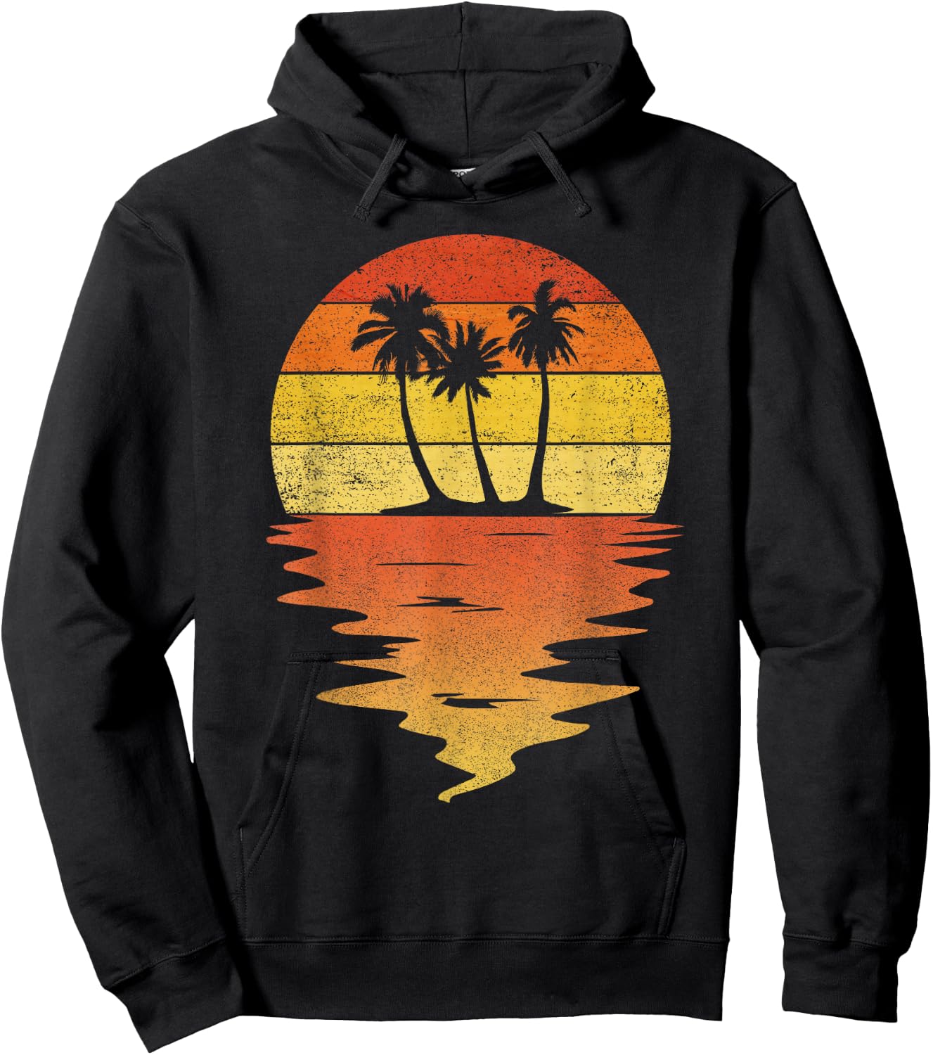 Palm Trees Shirt Retro Sunset 70s Vintage Palm Trees Hoodie - Hoodie | Black