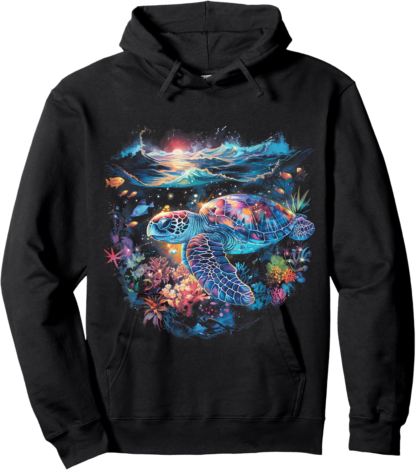 Sea Turtle Beach Lover Ocean Animal Graphic Novelty Hoodie - Hoodie | Black