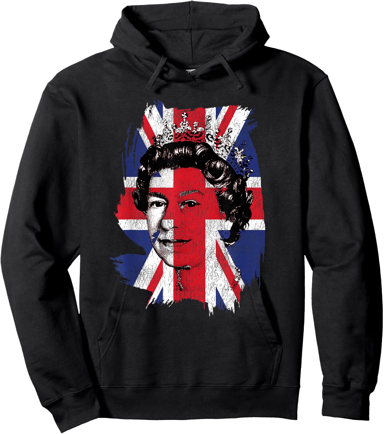 Elizabeth Queen of England Union Jack Flag Queen of England Hoodie - Hoodie | Black
