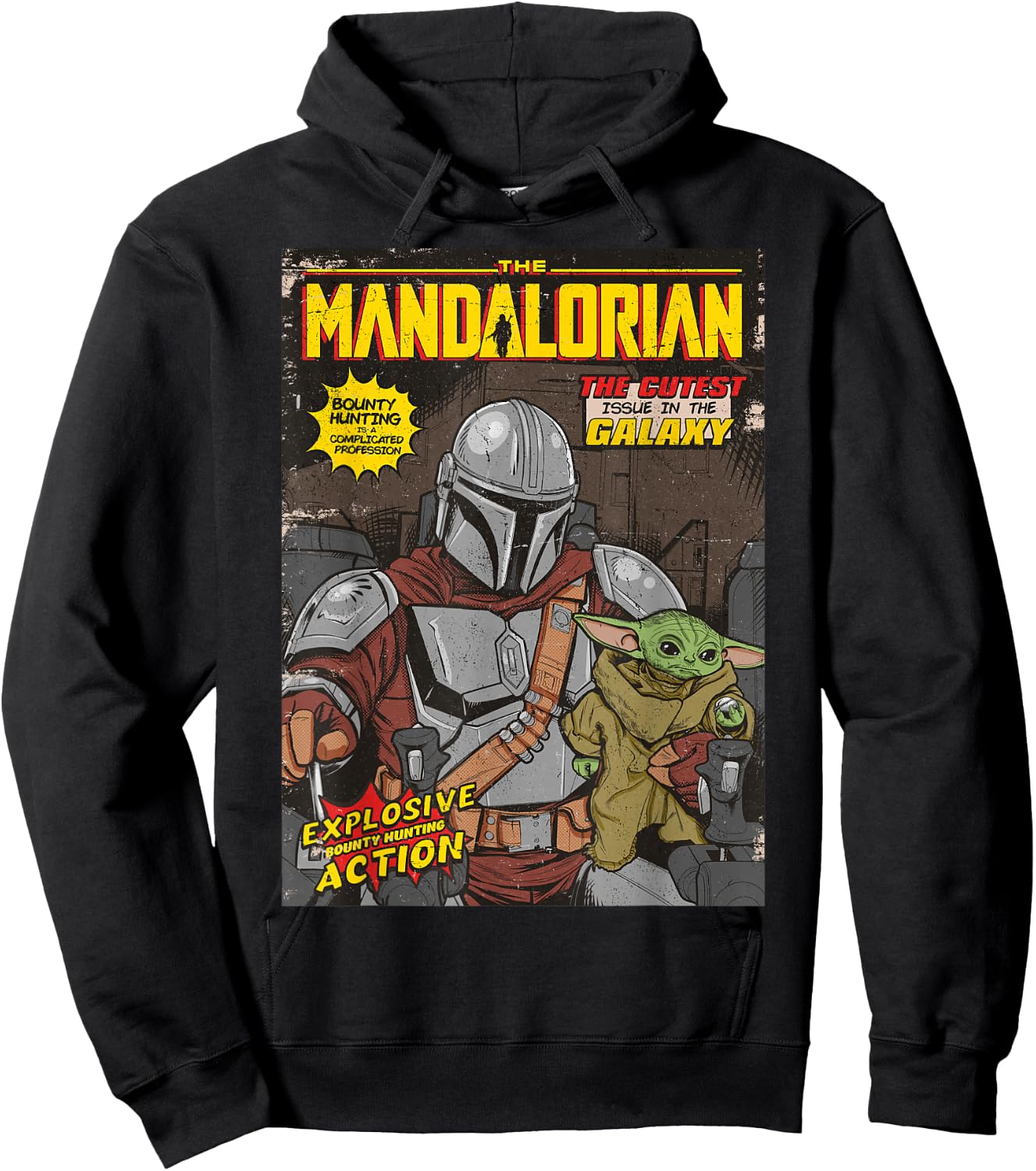 Star Wars The Mandalorian Comic Cover Hoodie - Hoodie | Black