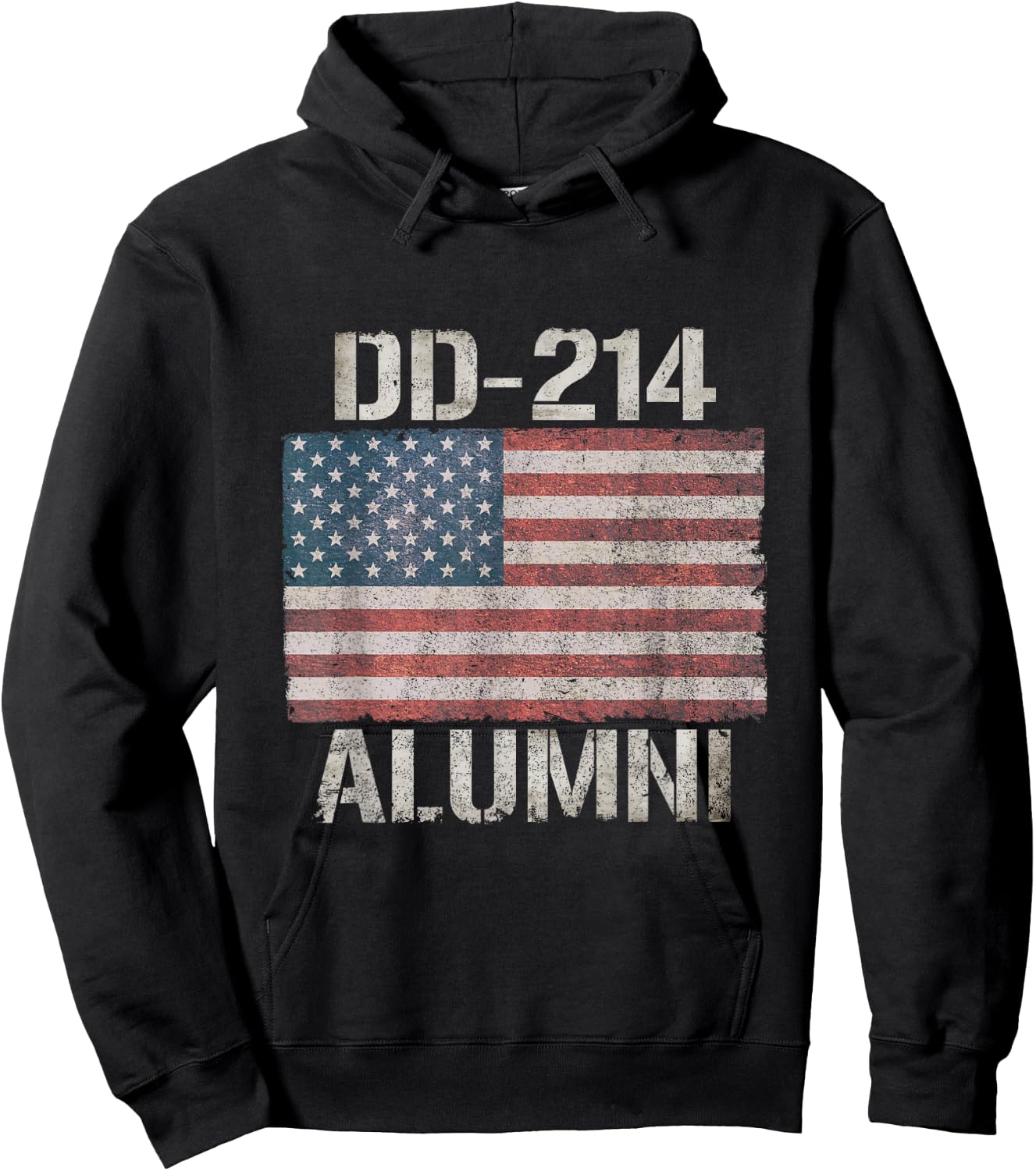 DD-214 American Flag US Retirement Military Veteran Hoodie - Hoodie | Black