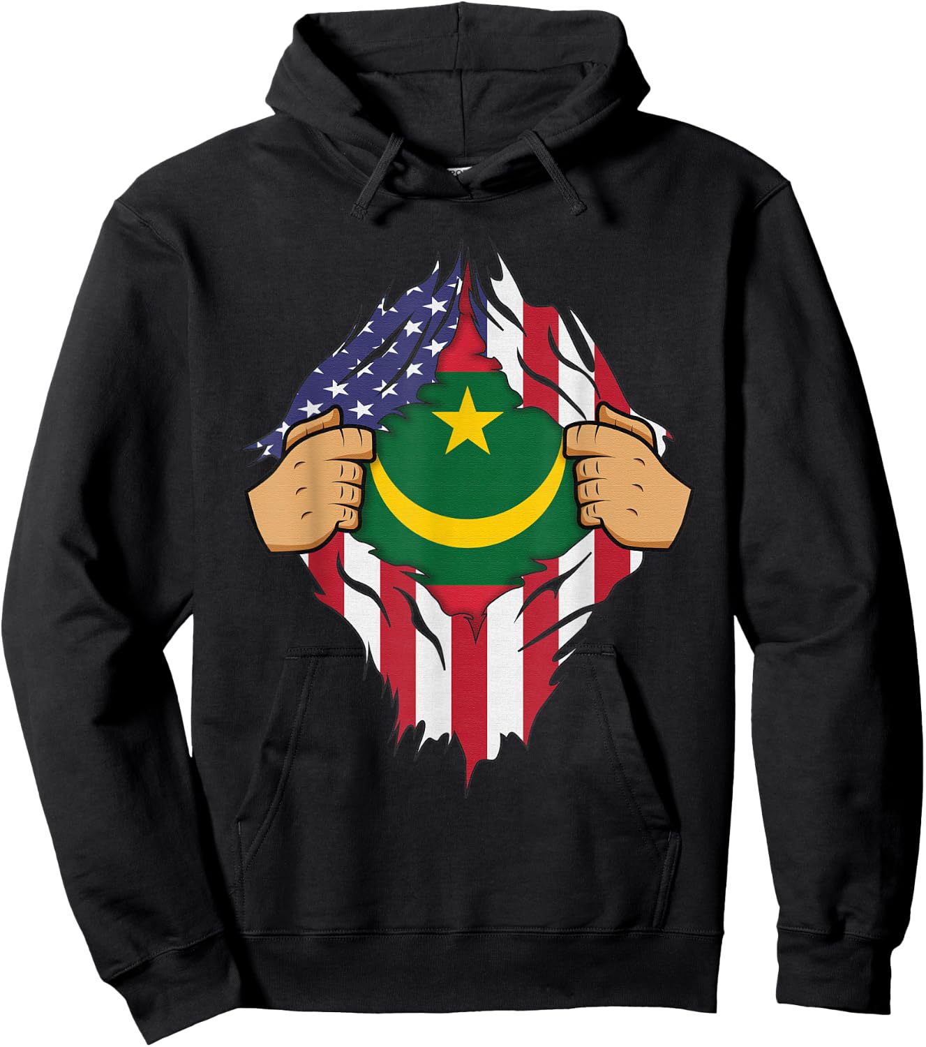 MAURITANIAN FLAG MAURITANIA Men Women Kids Gift Hoodie - Hoodie | Black