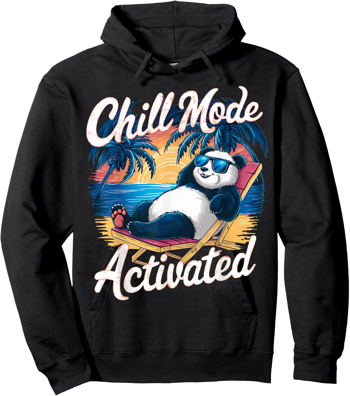 Panda Wearing Sunglass Chill Mode Activated, Summer Women Kids Hoodie - Hoodie | Black