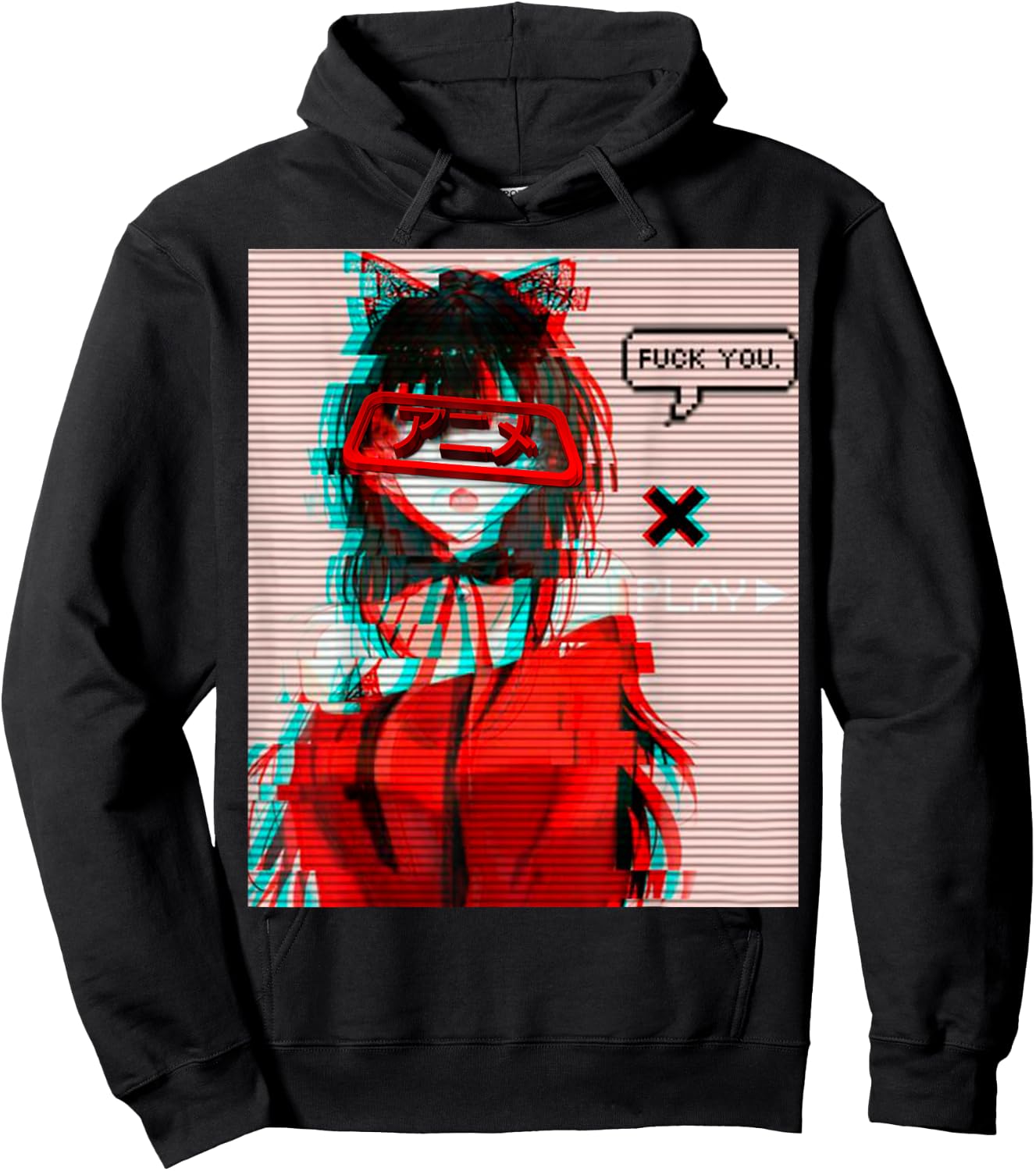 Aesthetic Vaporwave Japanese Futurism Anime Retro Hentai Hoodie - Hoodie | Black