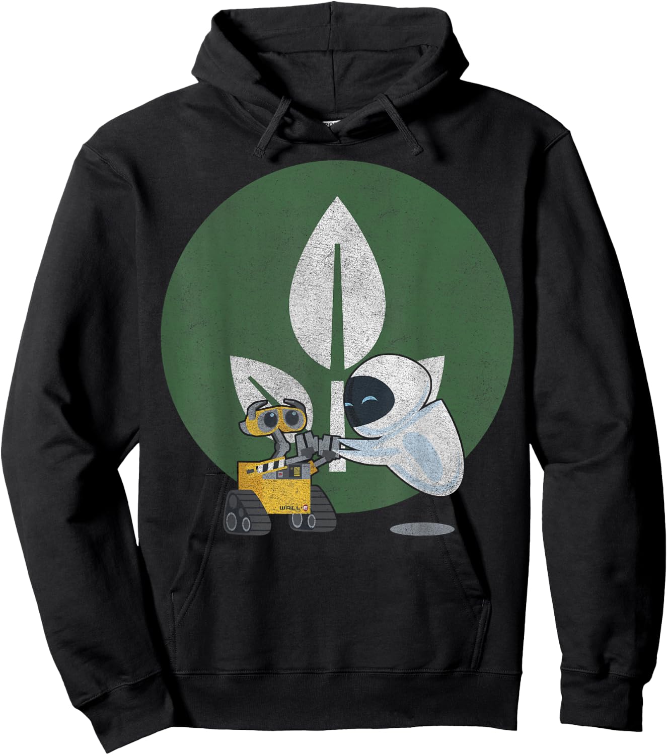 Disney Pixar Wall-E & Eve Leaf Logo Hoodie - Hoodie | Black