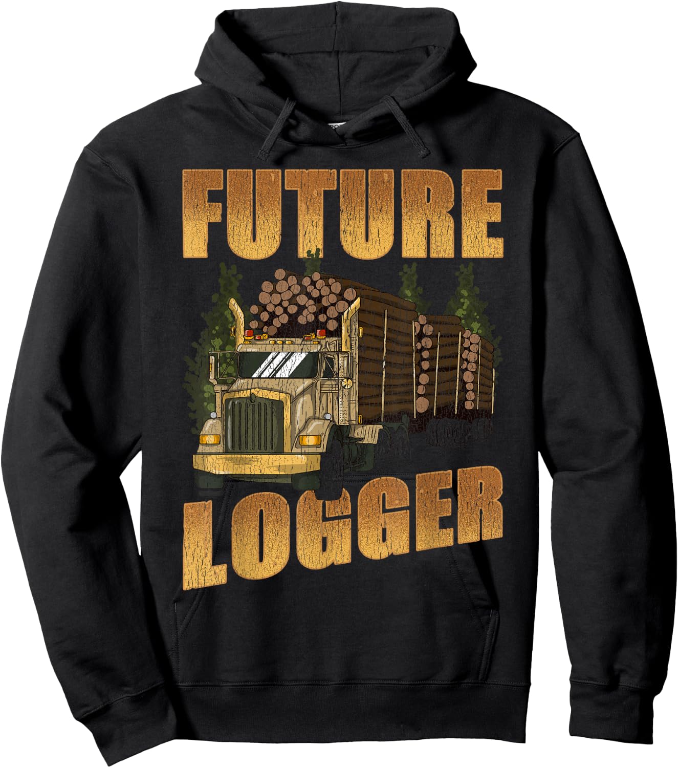 Future Logger Lumberjack Wood Cutter Logging Sawmill Gift Hoodie - Hoodie | Black
