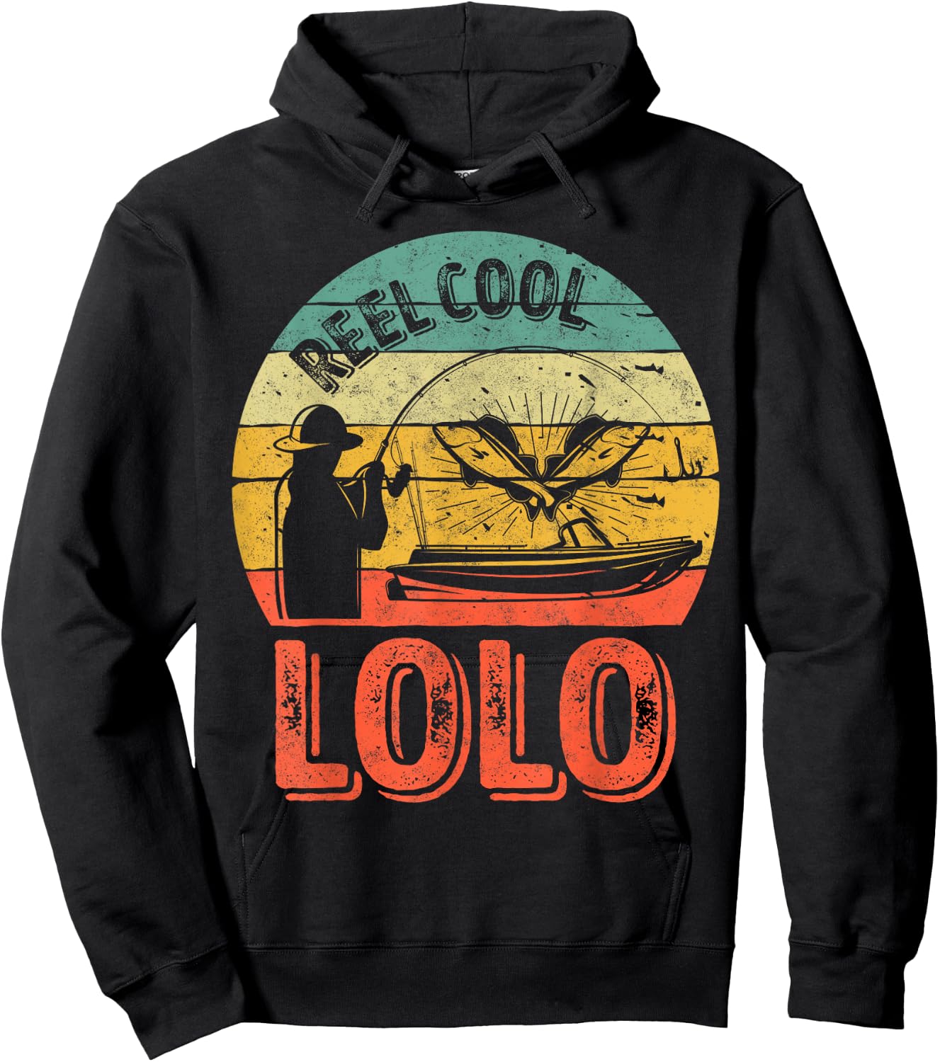 Reel Cool Lolo Shirt Fisherman Christmas Gift Father's Day Hoodie - Hoodie | Black