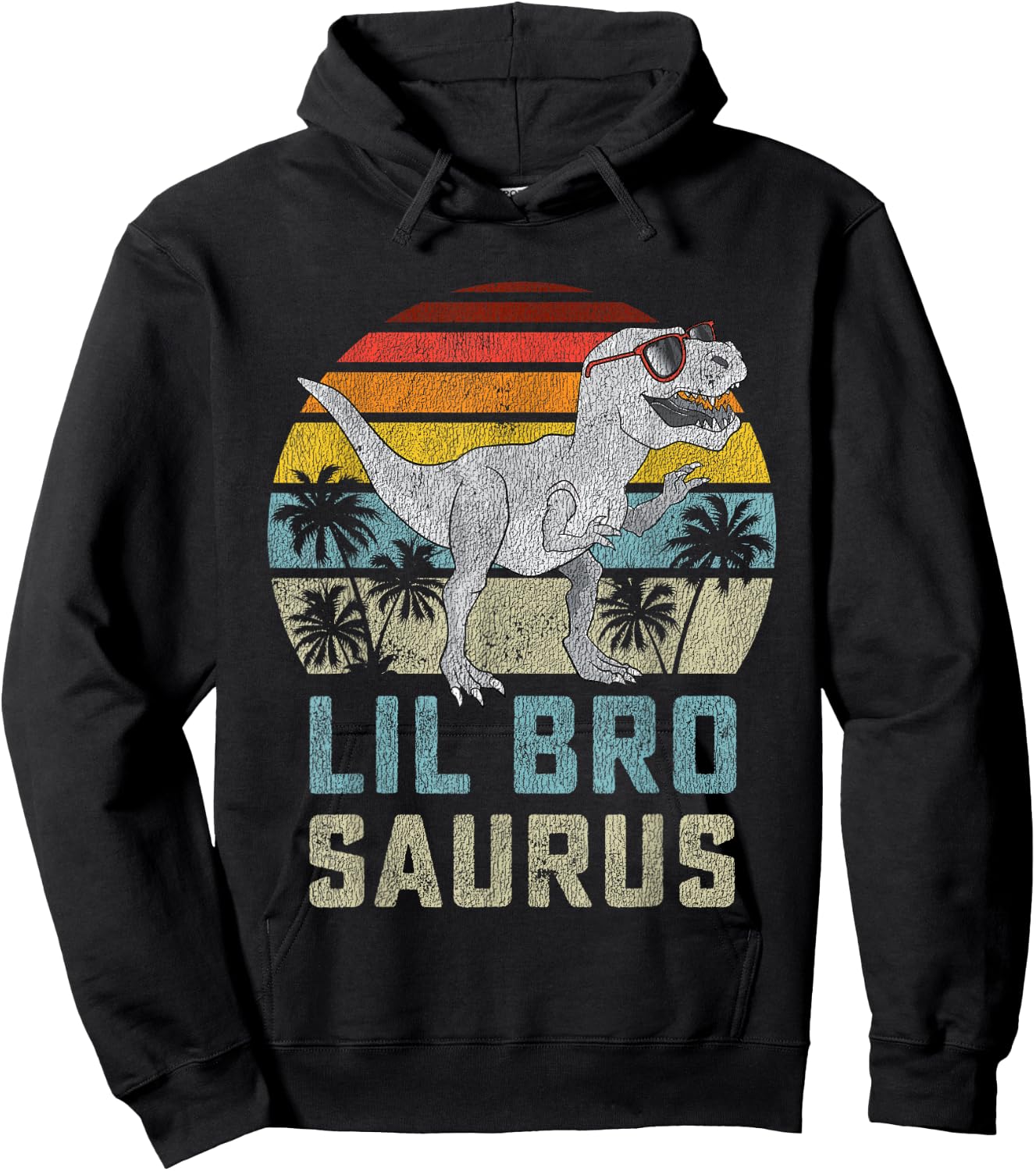 Lilbrosaurus T Rex Dinosaur Lil Bro Saurus Brother Family Hoodie - Hoodie | Black