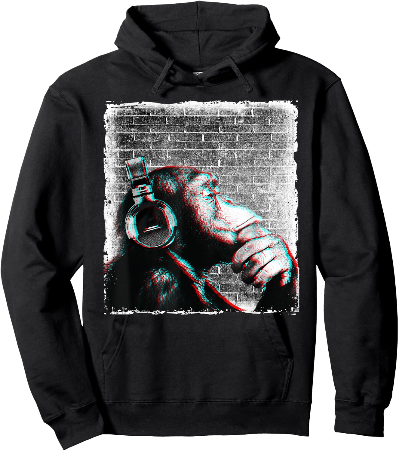Monkey Chimp WIth Headphones Shirt - Edm Dj Music Lover Cool Hoodie - Hoodie | Black
