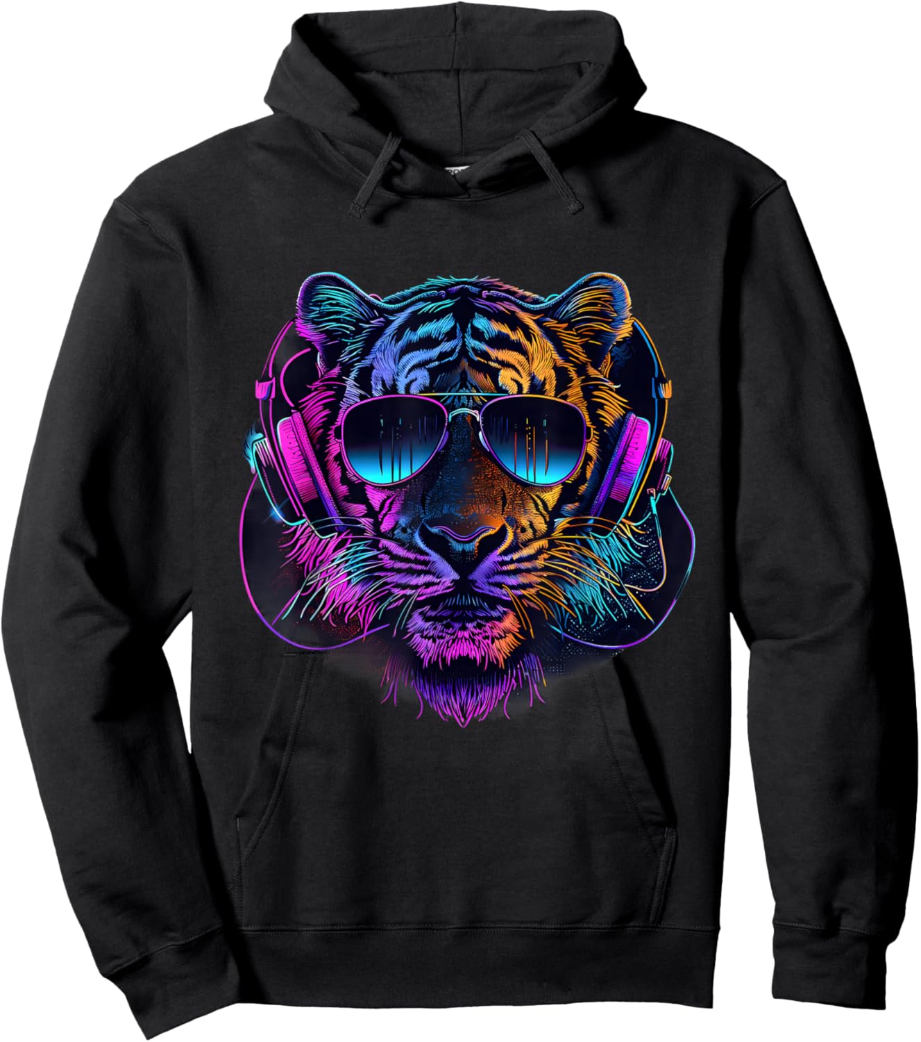DJ Tiger House Music Headphones Music Producer Beatmaker Hoodie - Hoodie | Black