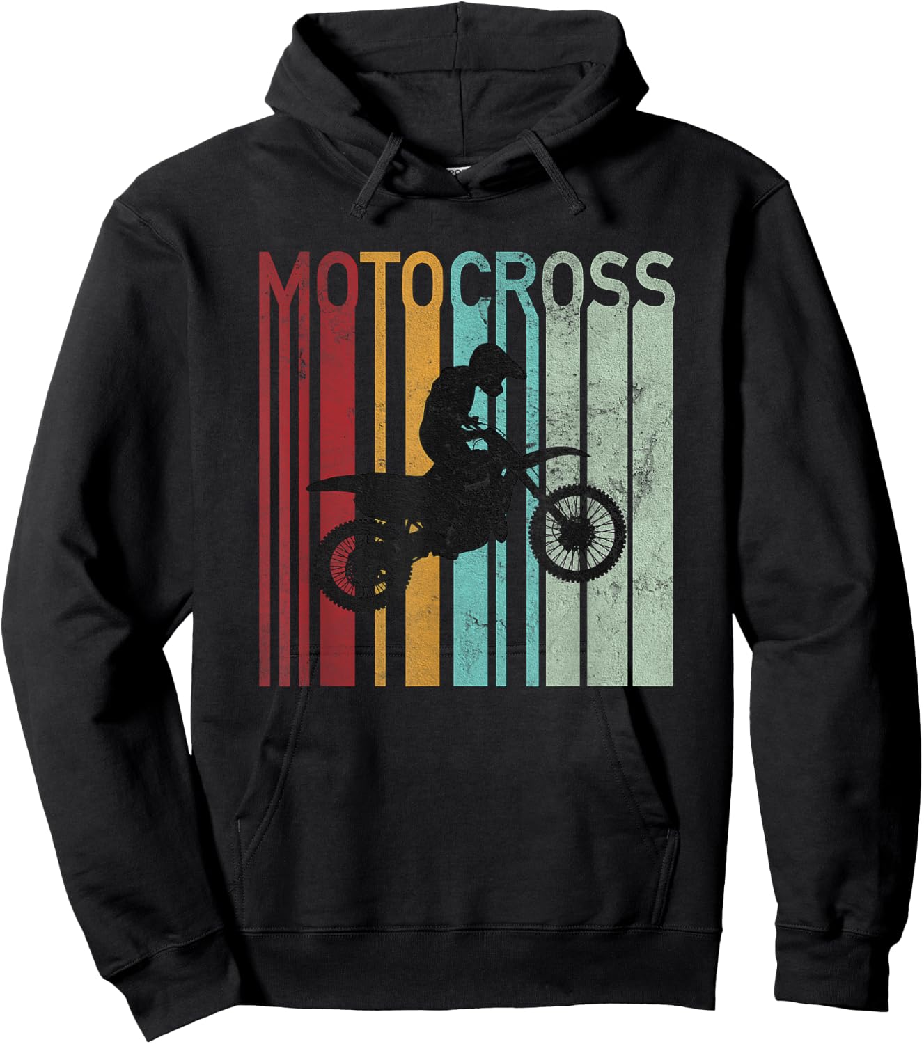 Vintage Motocross Dirt Bike Retro Supercross Motorcycle Hoodie - Hoodie | Black