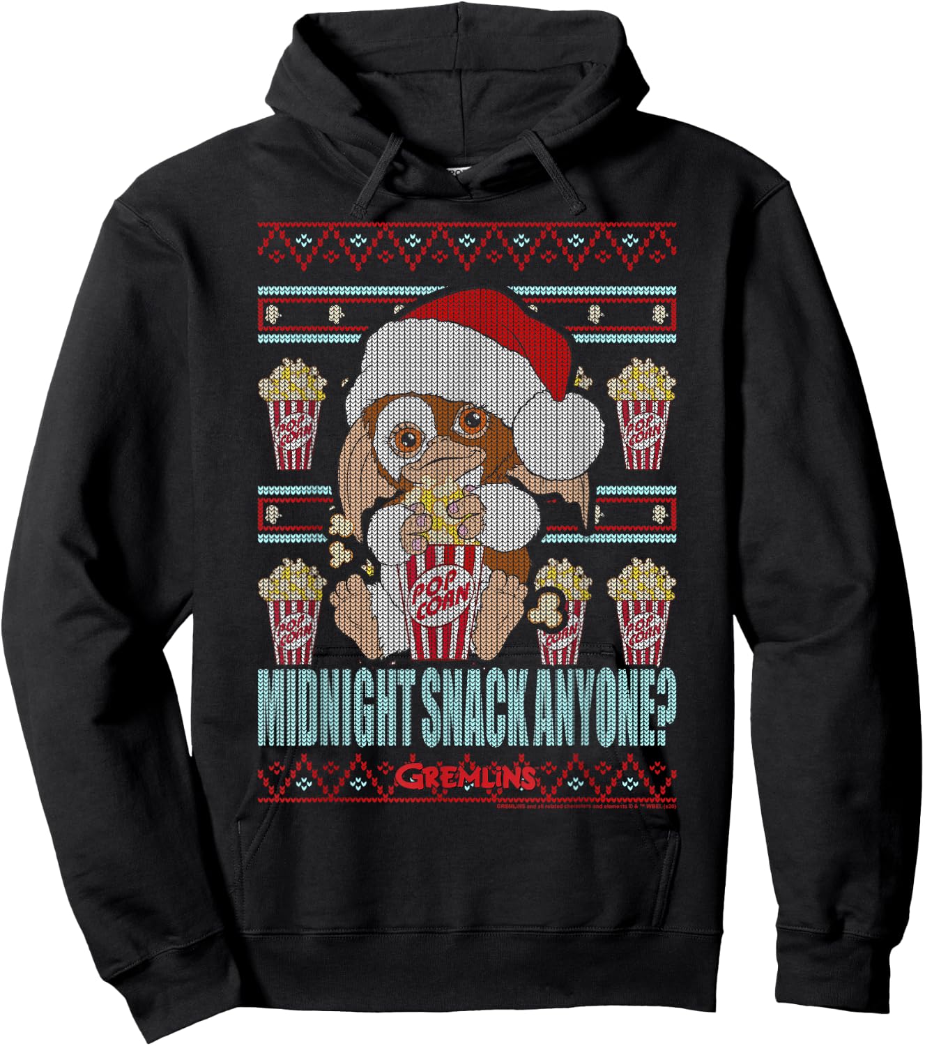 Gremlins Christmas Midnight Snack Anyone Ugly Sweater Hoodie - Hoodie | Black