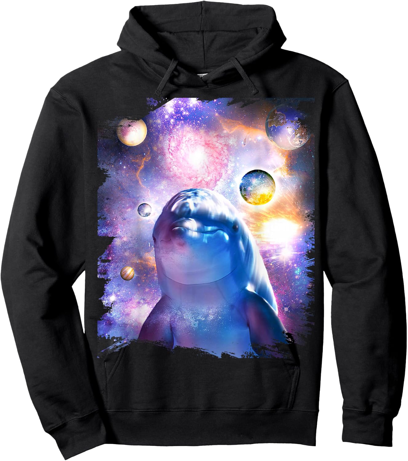 Galaxy Dolphin - Dolphins in Space Hoodie - Hoodie | Black