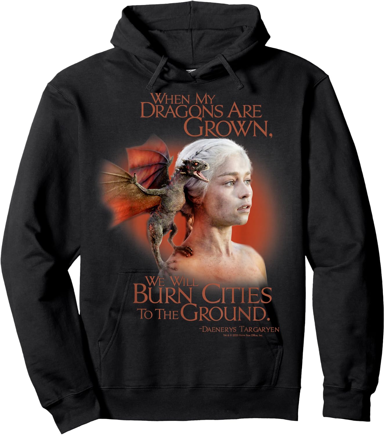 Game of Thrones Daenerys We Will Burn Cities Hoodie - Hoodie | Black