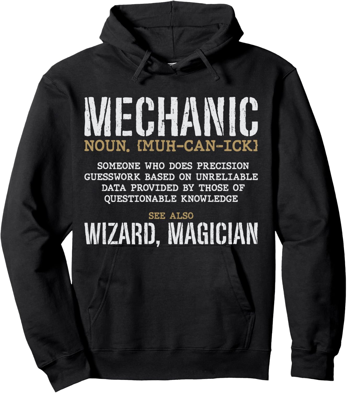 Mechanic Definition Funny Noun Meaning Vintage Gifts Men Hoodie - Hoodie | Black