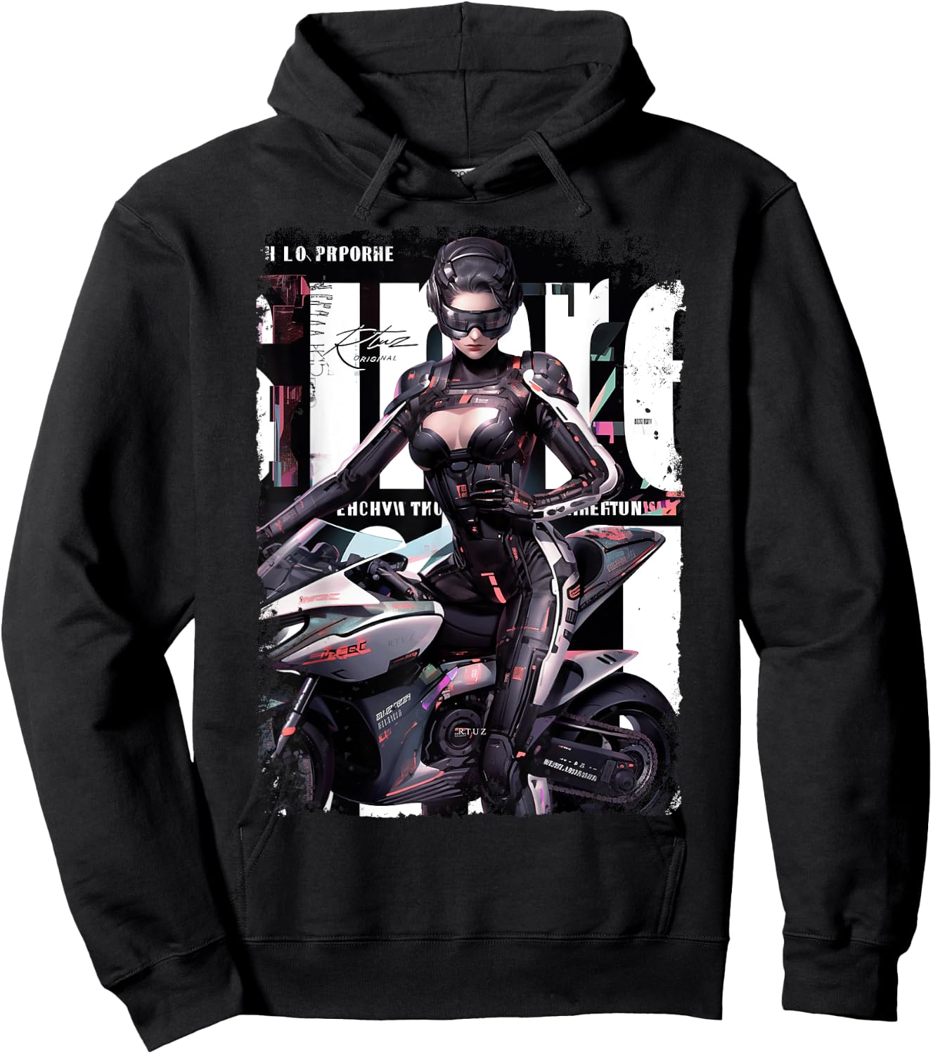 Supersport bike Superbike Pin-up girl racing motorcycle Hoodie - Hoodie | Black