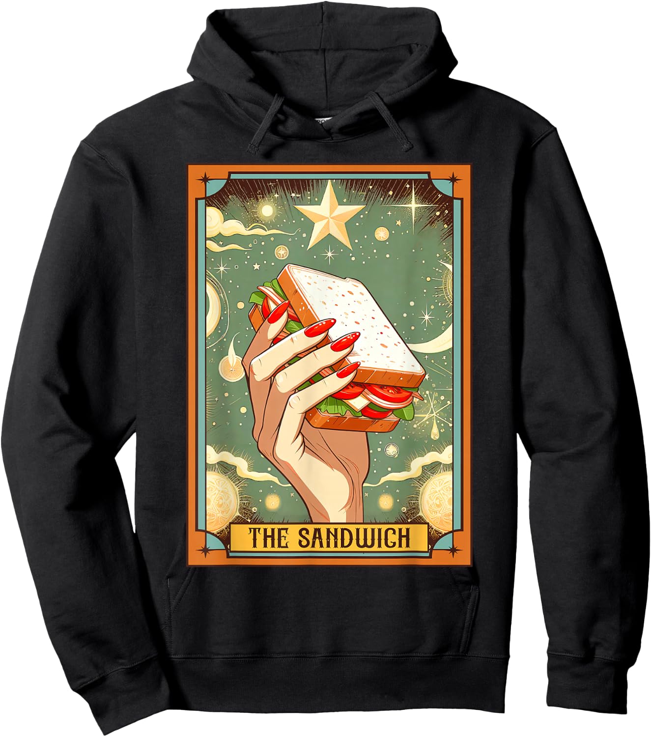 Sandwich Lover Food Lover Foodie The Sandwich Tarot Card Hoodie - Hoodie | Black