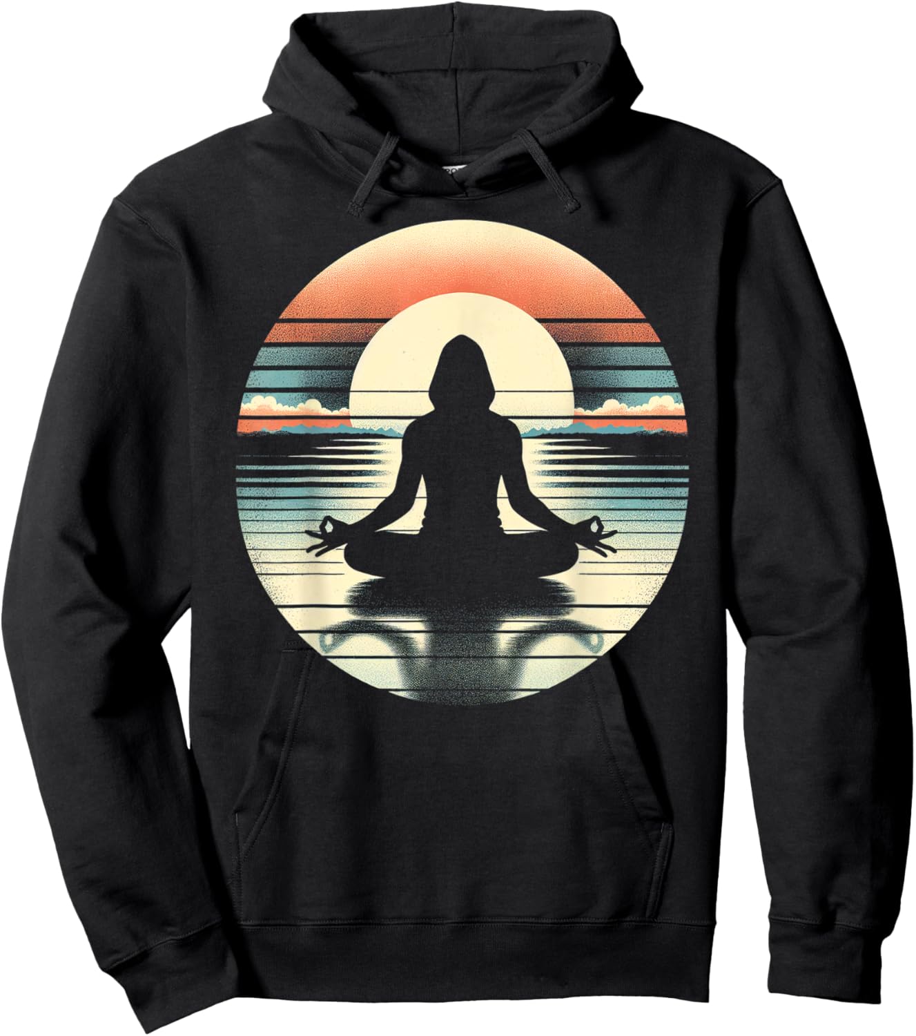Tranquil Sunrise Yoga Pose Silhouette Hoodie - Hoodie | Black