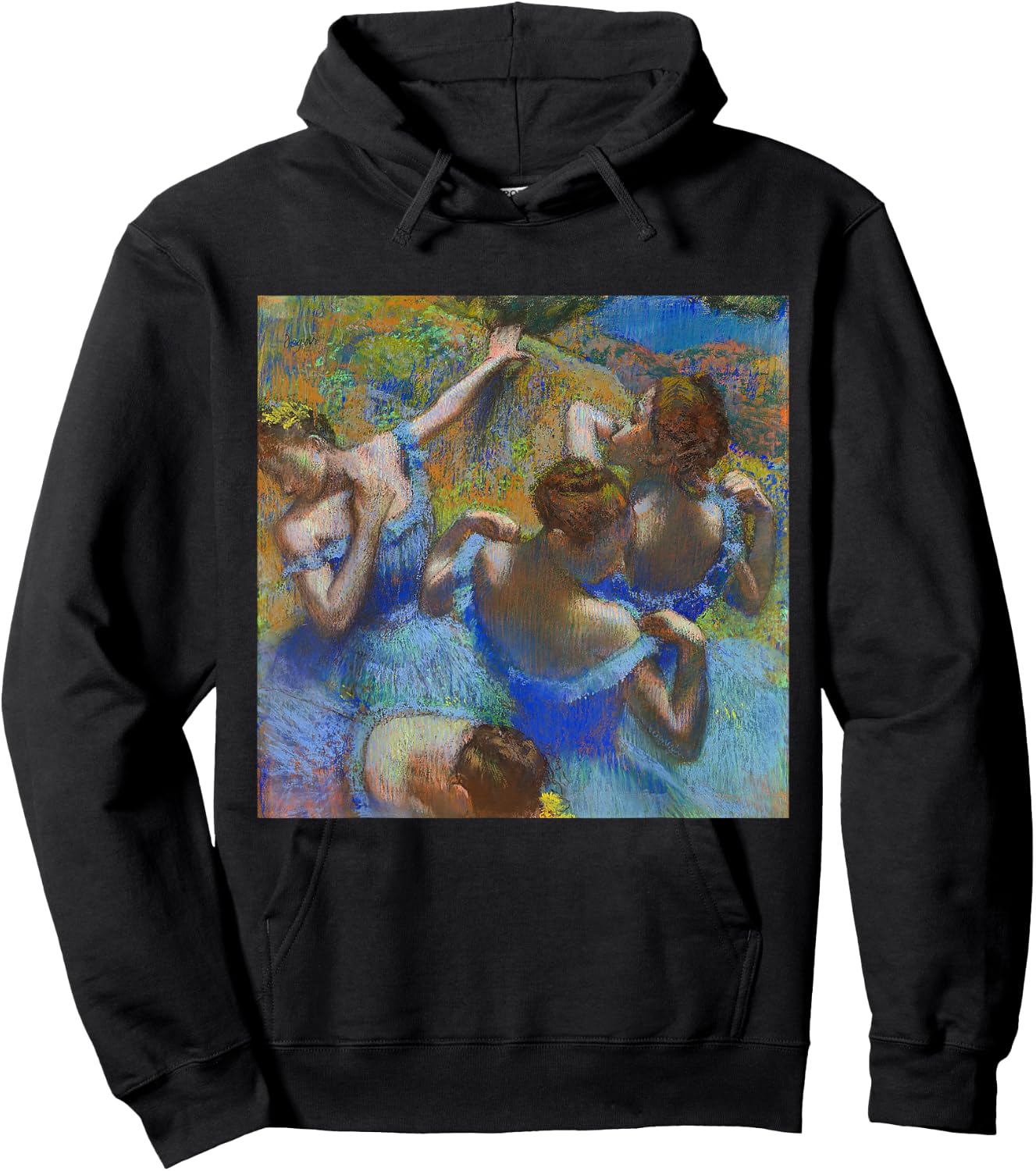 Edgar Degas Ballerina's in Blue | Ballet Impressionism Art Hoodie - Hoodie | Black
