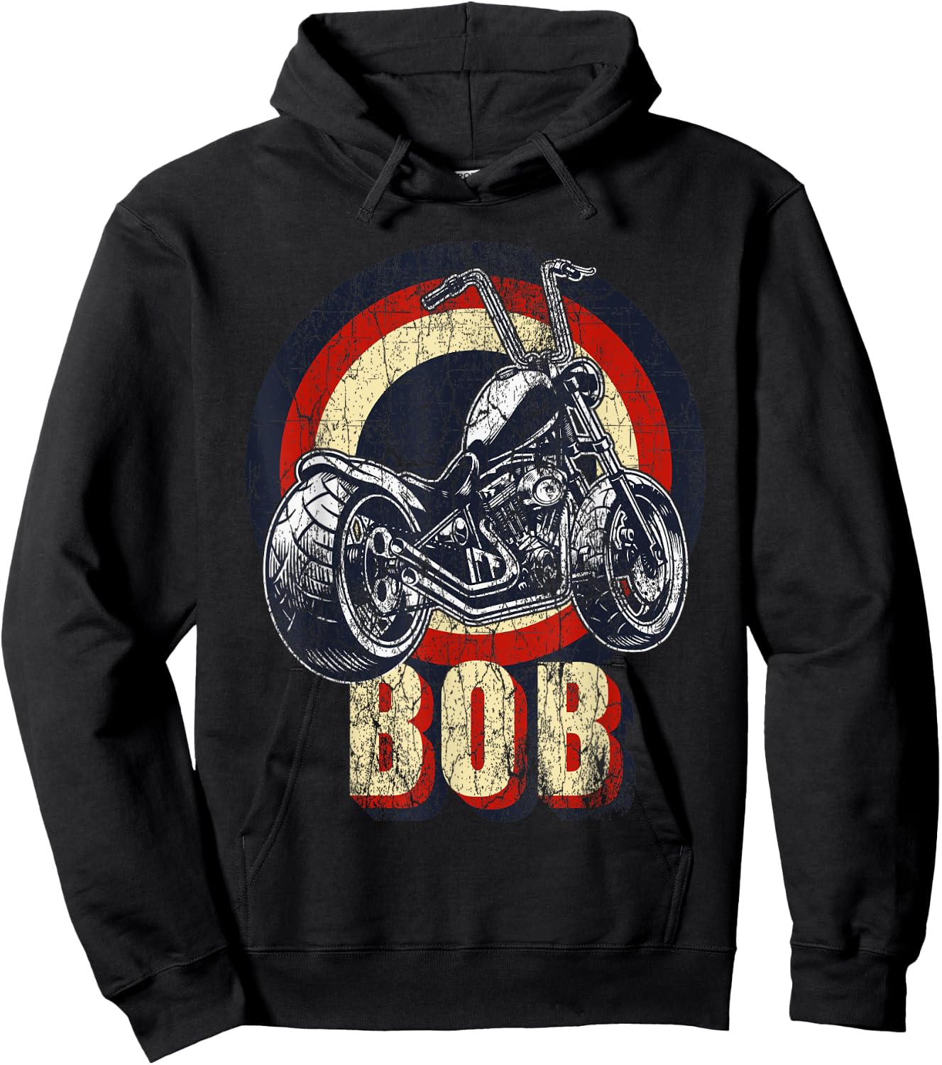 Bob the Bobber Customized Chop Motorcycle Bikers Vintage Hoodie - Hoodie | Black
