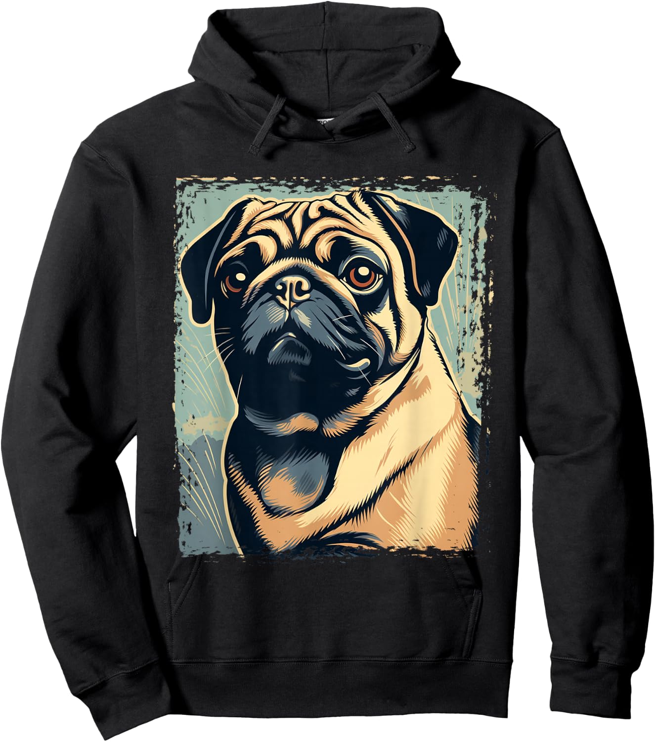 Pug Shirt Funny Pug Owner Watercolor Pug Lover Funny Hoodie - Hoodie | Black