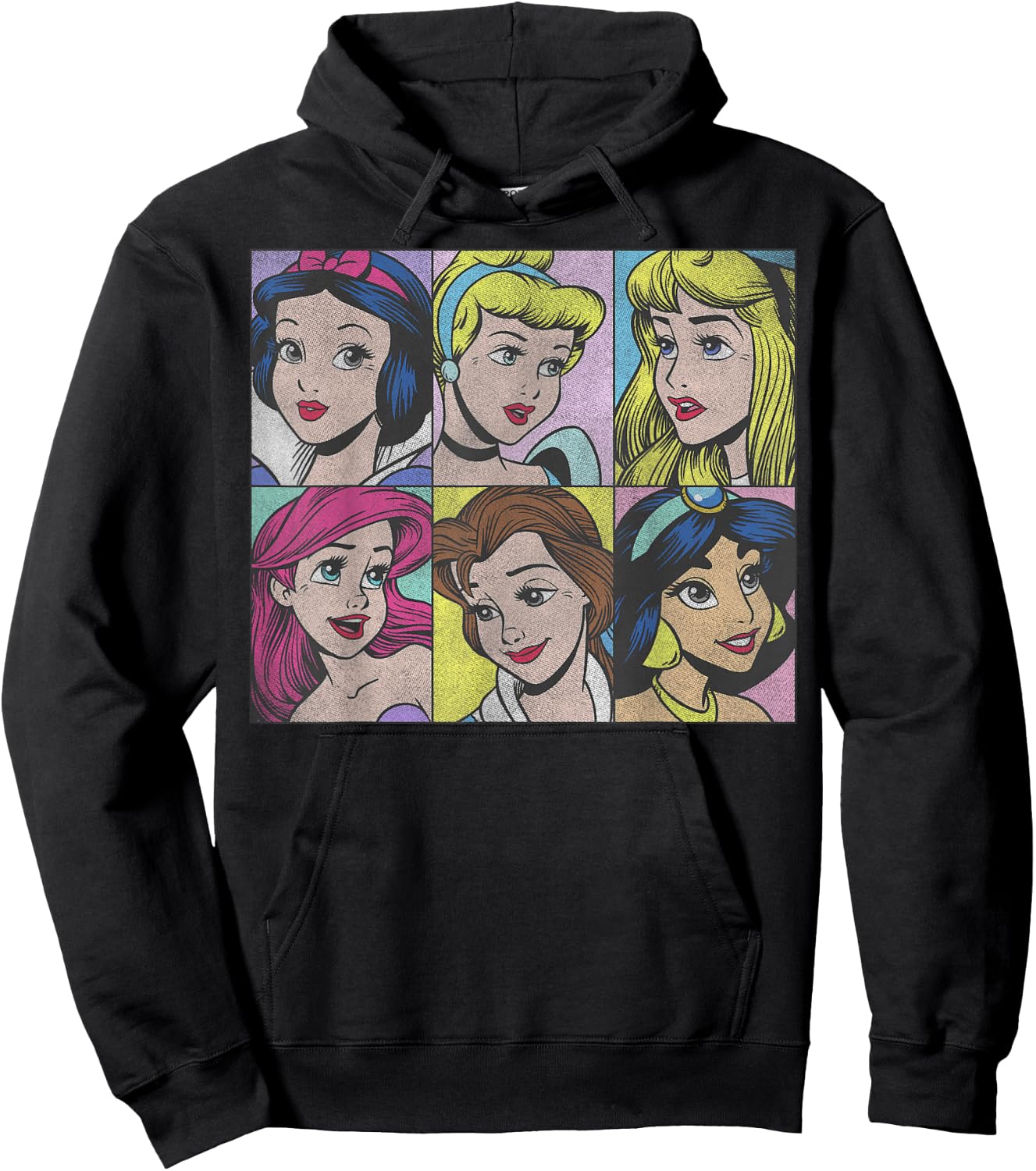 Disney Princess Pop Art Portraits Box Up Small Hoodie - Hoodie | Black