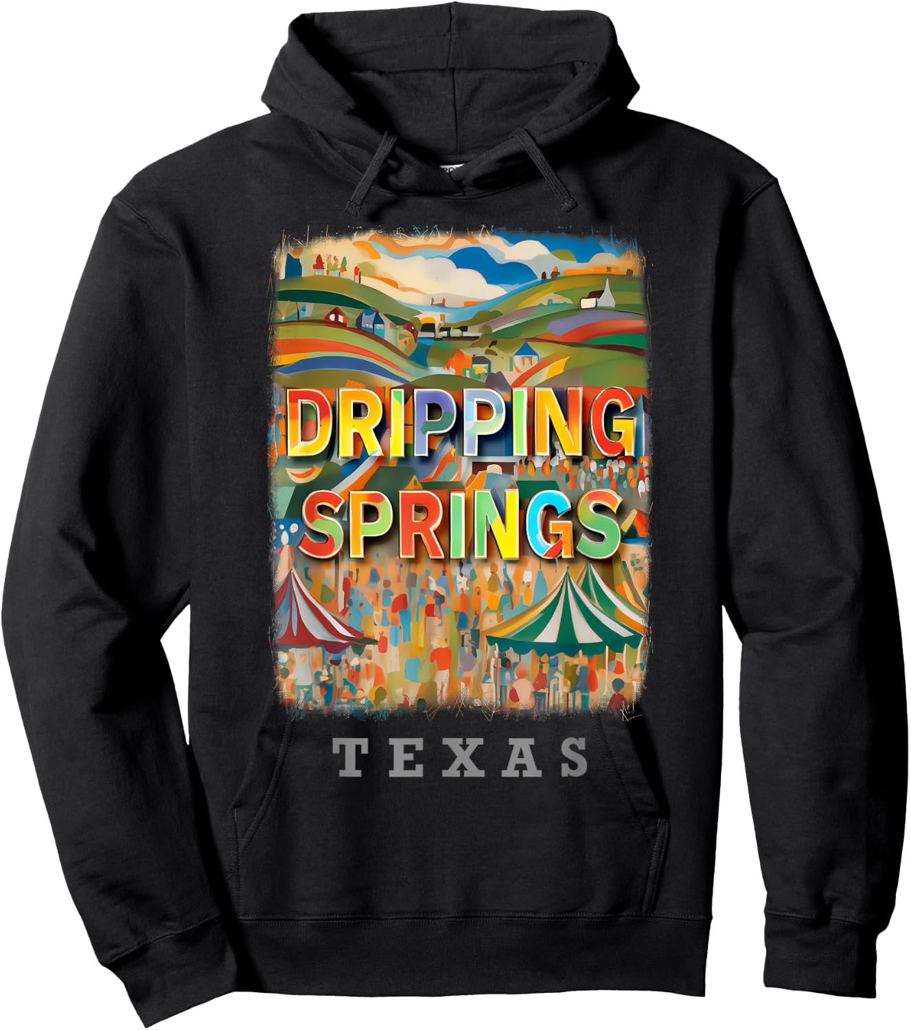 Dripping Springs Texas TX Hill Country Charm SD716 Hoodie - Hoodie | Black