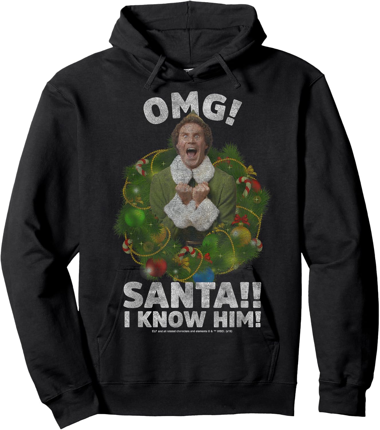 Elf Buddy OMG Santa I Know Him Vintage Joyful Poster Hoodie - Hoodie | Black