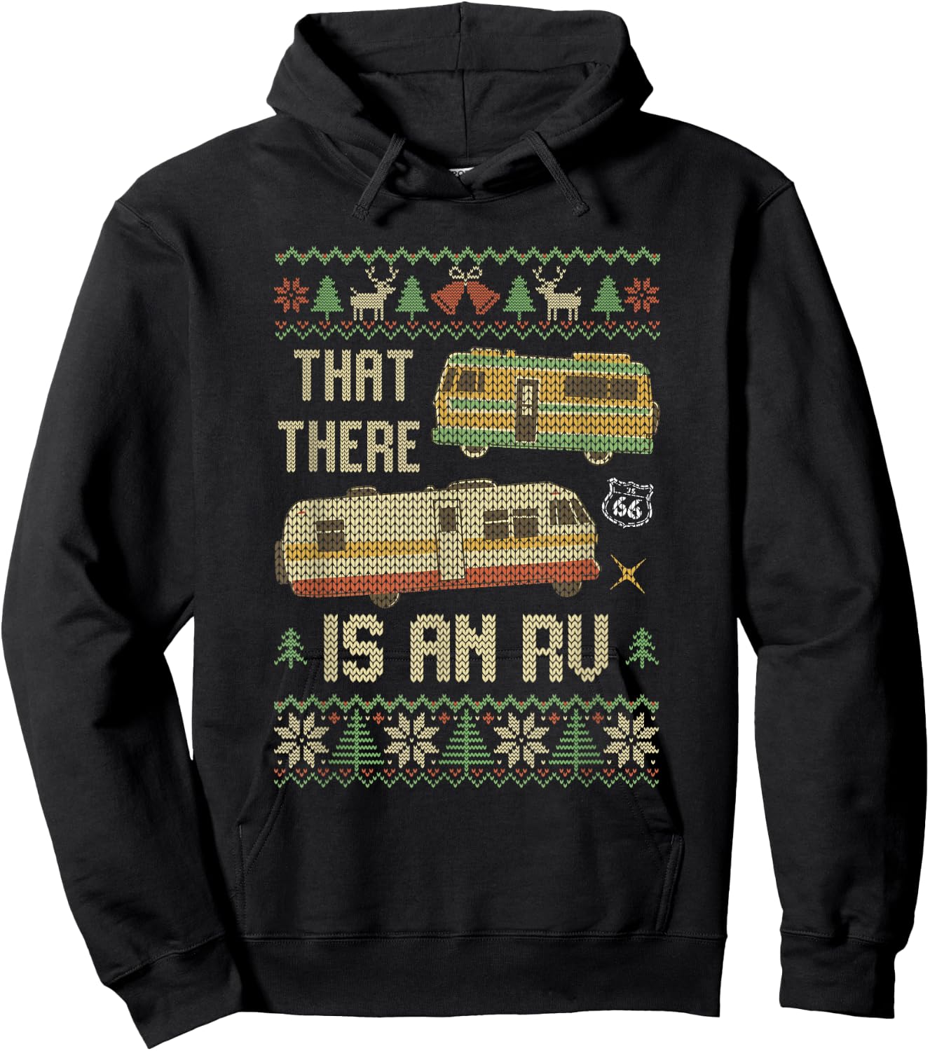 Funny That There Is An RV Ugly Christmas Camping Party Hoodie - Hoodie | Black