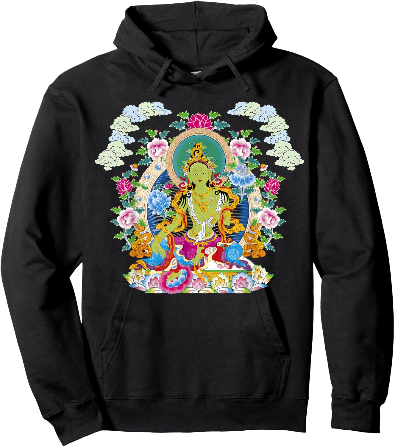 Thangka Buddha Yoga Mandala Meditation Buddhism Namaste Hoodie - Hoodie | Black